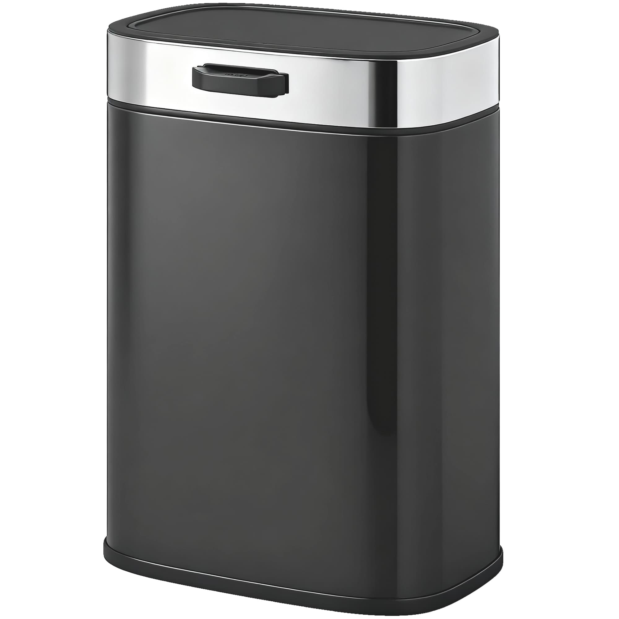 HOMCOM Poubelle, poubelle de cuisine en acier inoxydable avec couvercle restant ouvert, cuve intérieure amovible, 21,5x19,5x30 cm, Noir