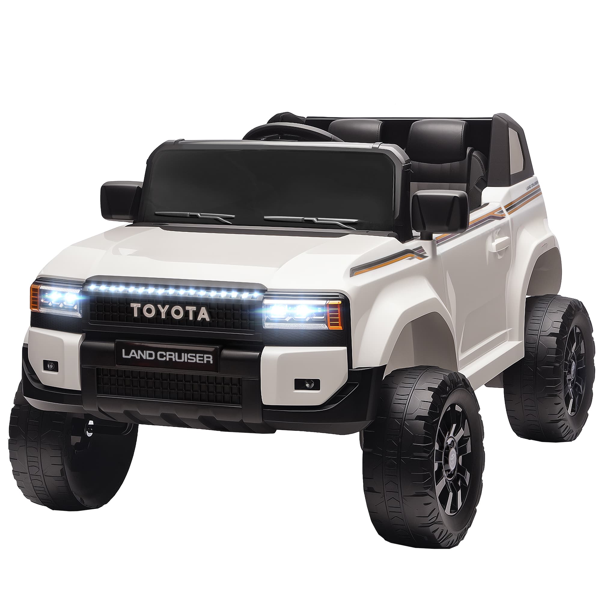 AIYAPLAY Voiture Électrique pour Enfants TOYOTA Land Cruiser 12V avec Télécommande, Âge 3-6 ans, Blanc