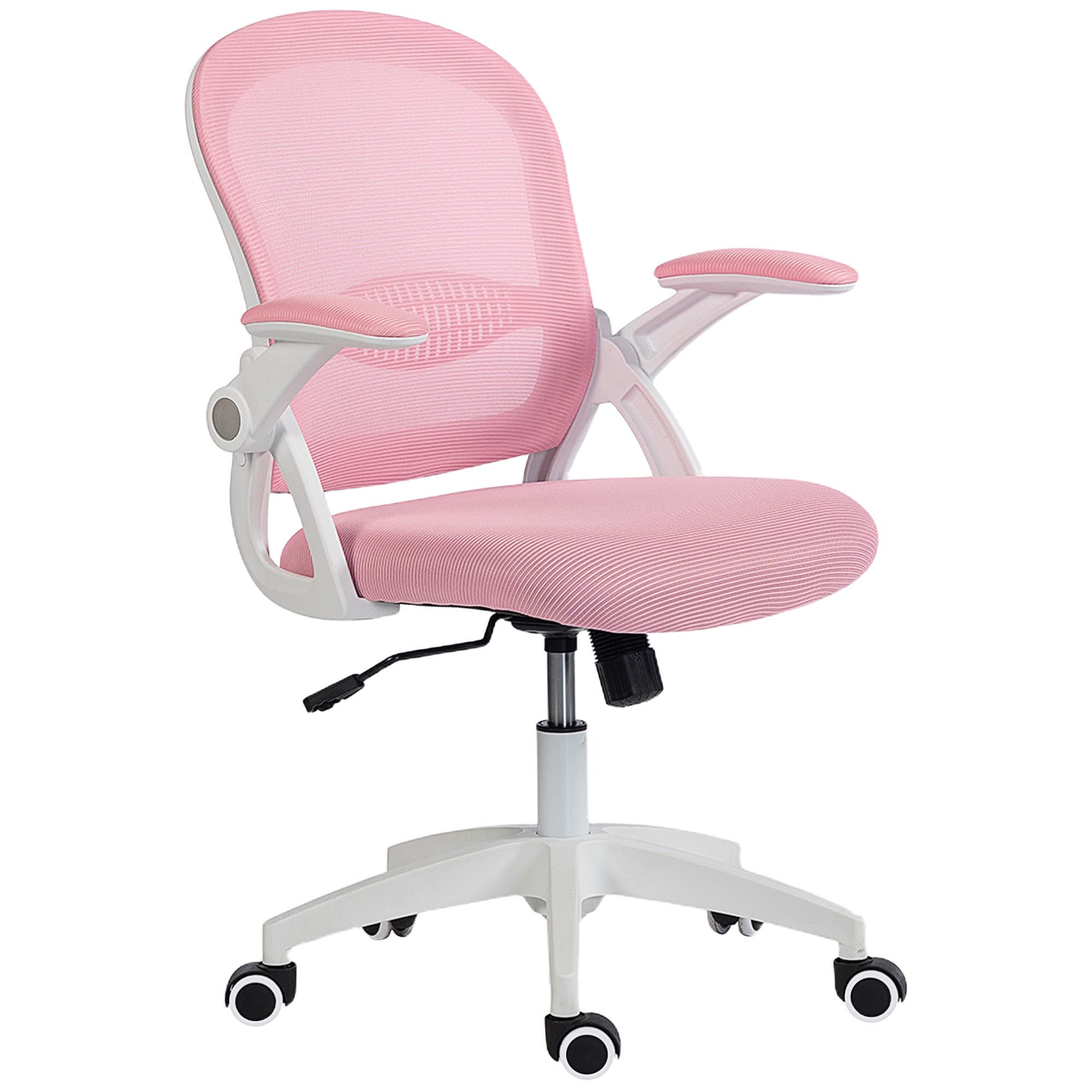 Vinsetto Chaise de Bureau Ergonomique et Réglable avec Dossier en Maille et Assise Rembourrée, 65.5x61.5x88-97.5 cm, Rose