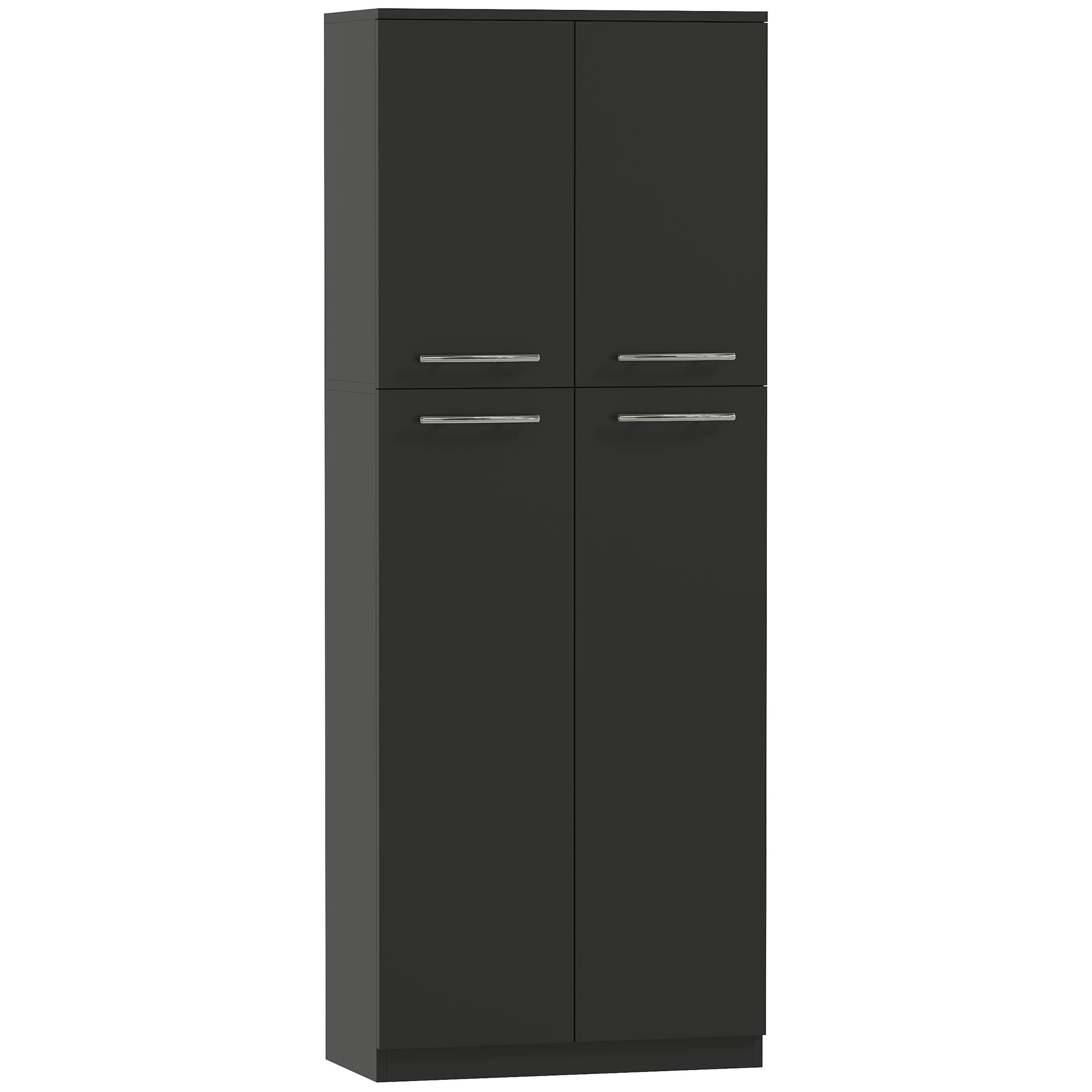 HOMCOM Meuble conteneur minimal avec 2 placards et étagères réglables, en bois noir, 59x31x155 cm