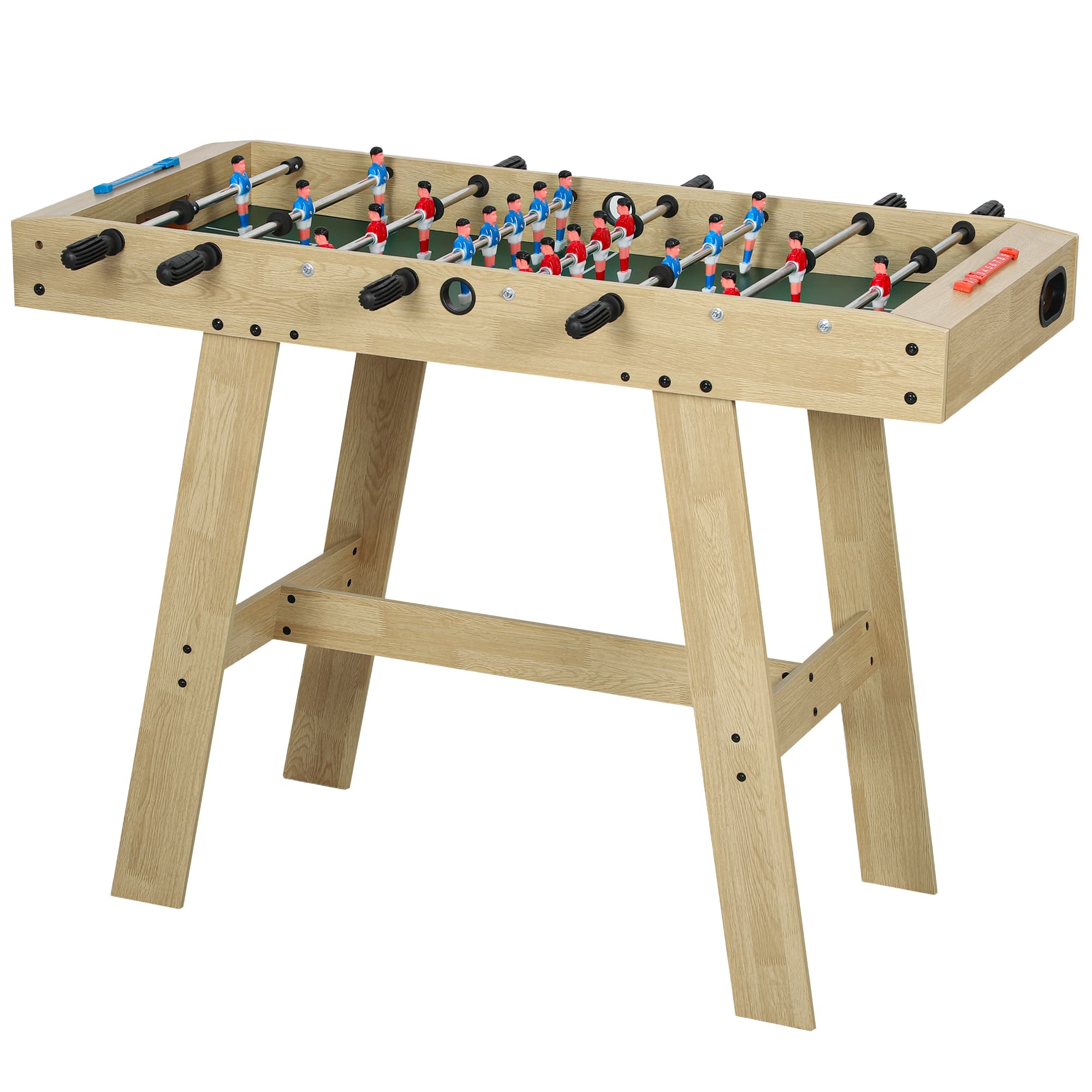 SPORTNOW Baby-foot pour Enfants en Bois Table de Baby-foot avec 2 Compteurs 8 Poignées et 22 Joueurs 114x78x88 cm Naturel