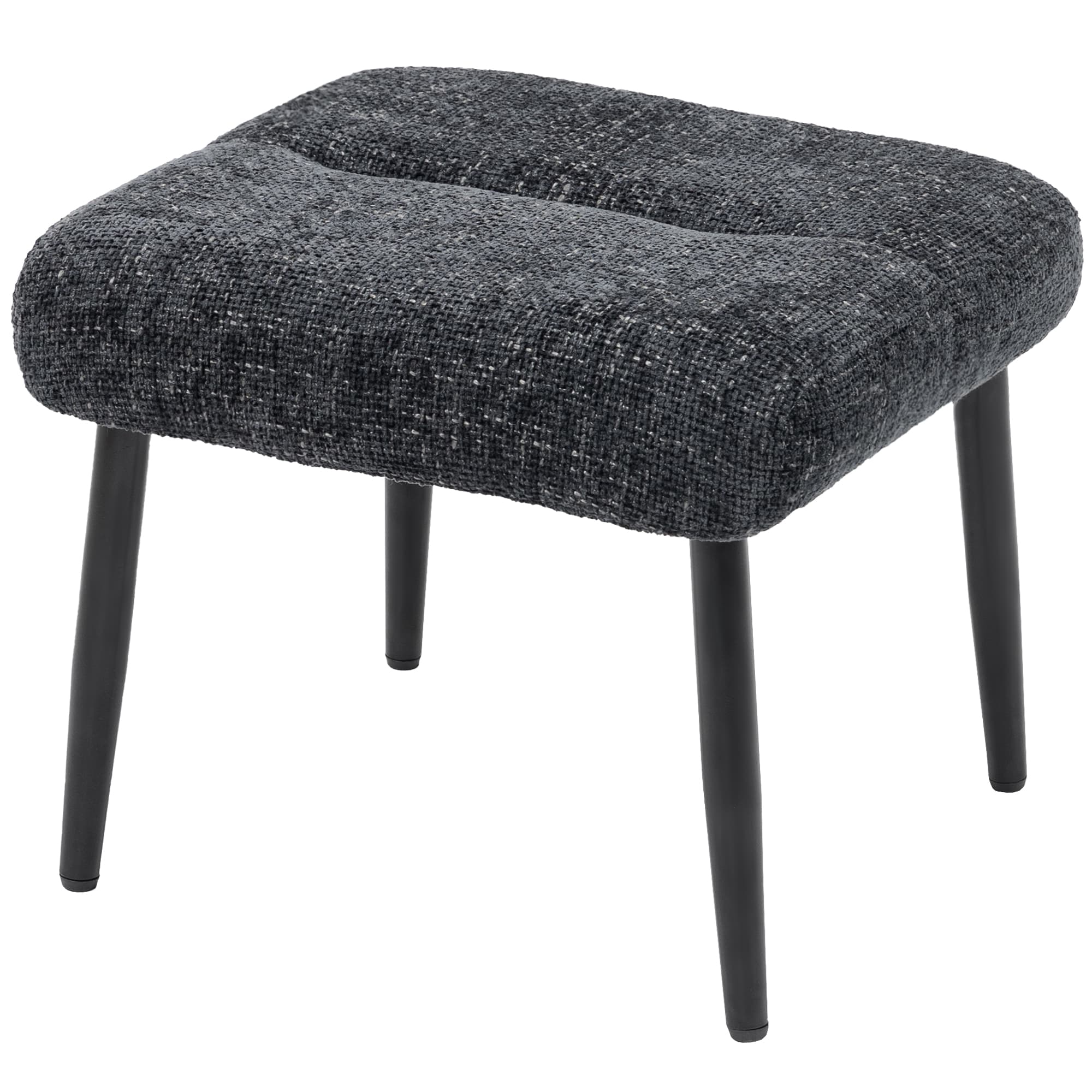 HOMCOM Pouf d'assise avec coussin moelleux, pieds en acier, repose-pieds en tissu chenille, 45 x 41 x 38 cm, Gris foncé