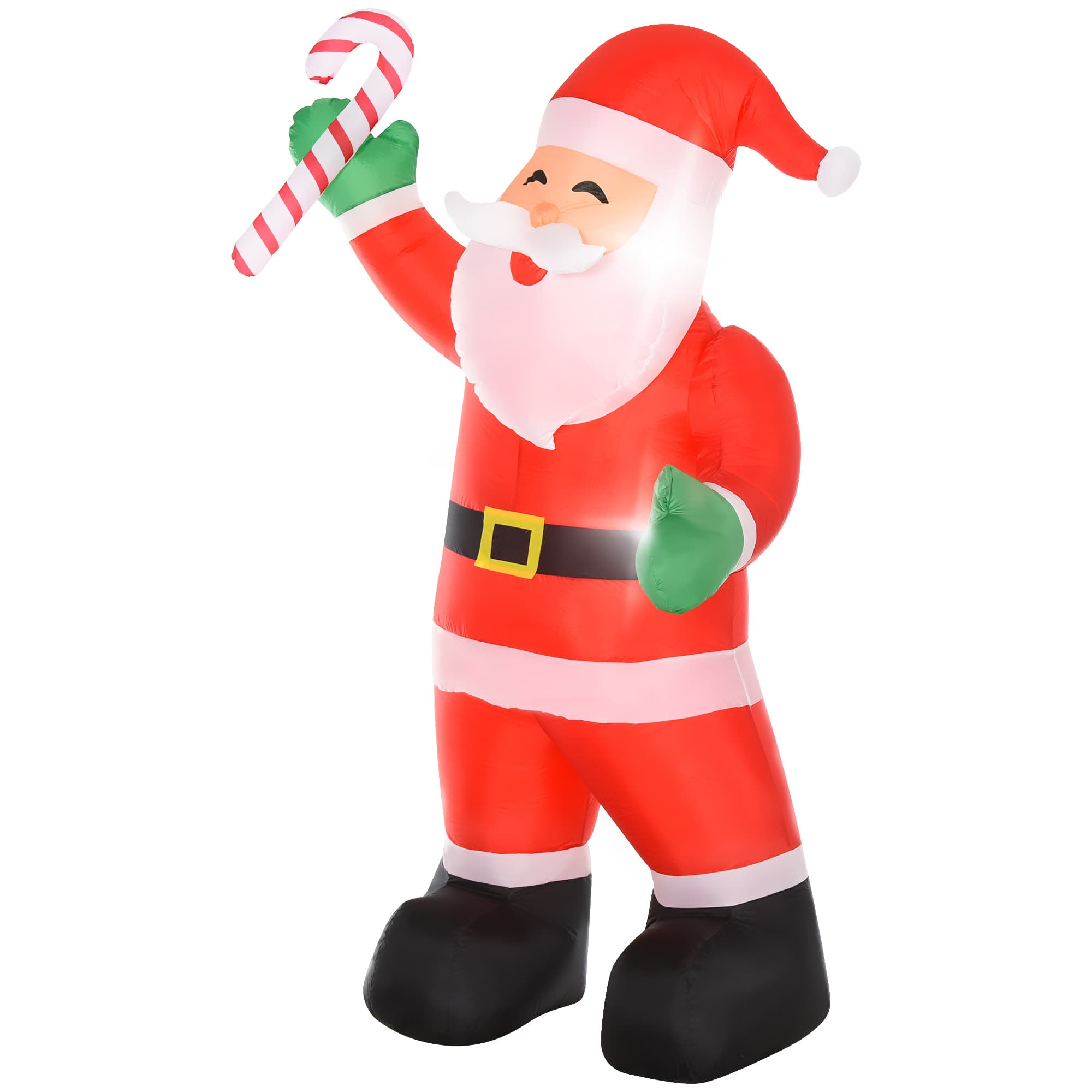 HOMCOM Décoration de Noël gonflable, Père Noël 2,4 m avec LED pour intérieur et extérieur