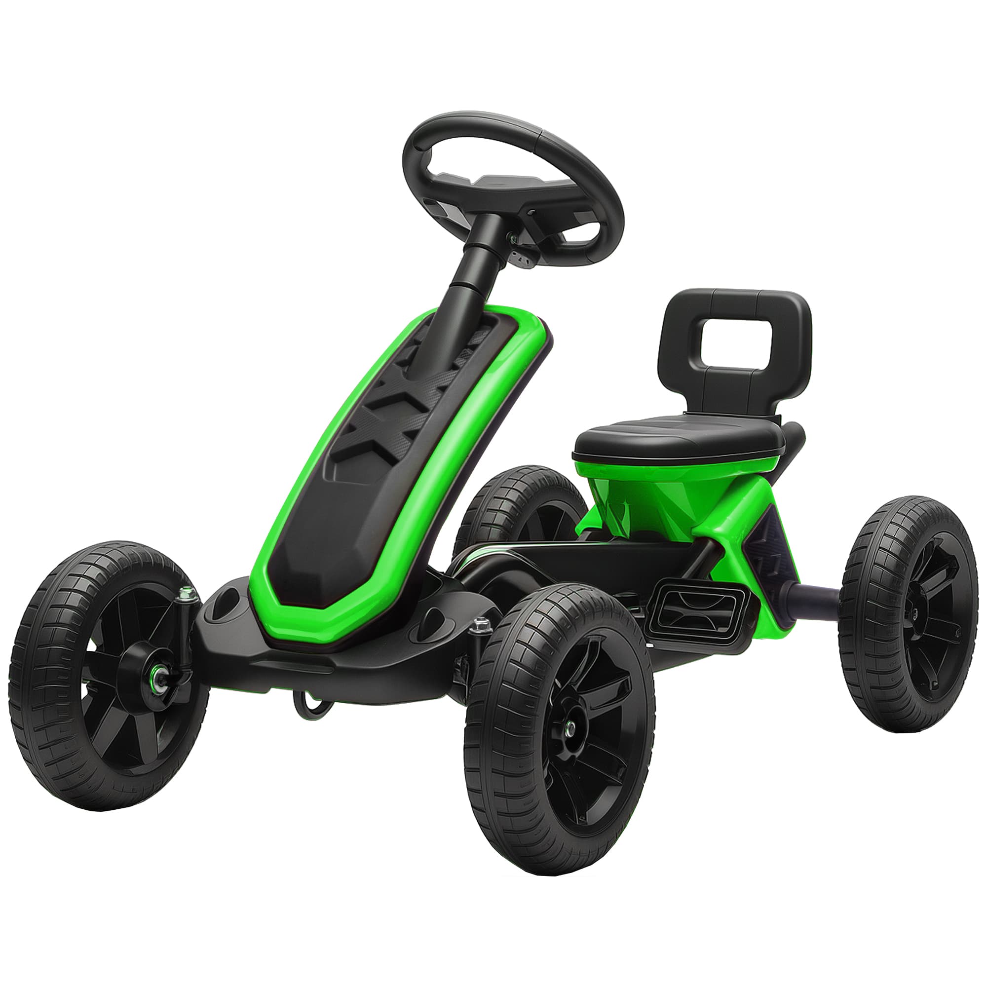 AIYAPLAY Kart à pédales avec roues EVA antidérapantes châssis métallique charge 30 kg pour enfants de 2-5 ans vert