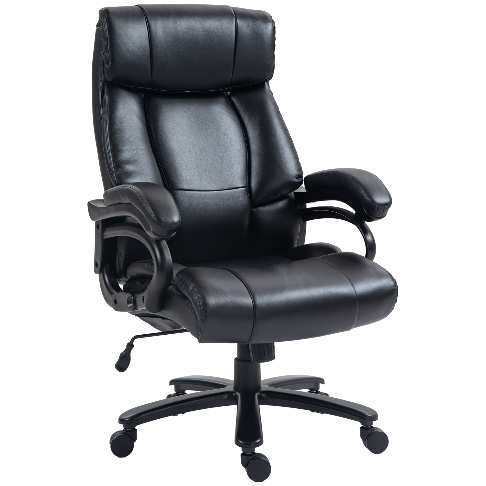 Vinsetto Fauteuil de bureau massant avec fonction de chauffage 6 points de massage par vibration revêtement synthétique noir