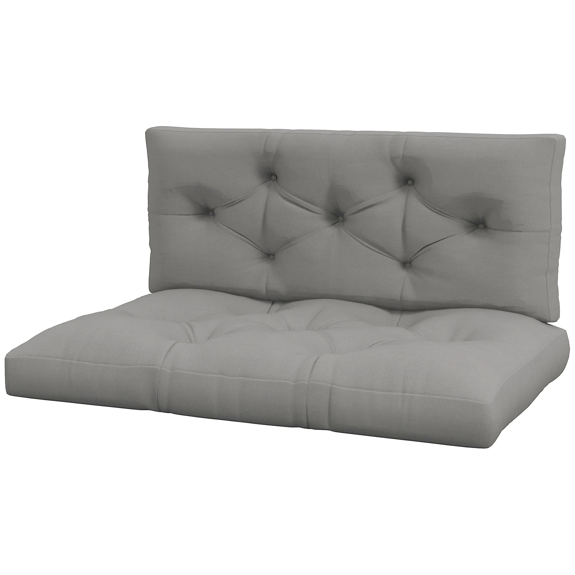 Outsunny Coussin d'assise Coussin siège Housse matelassée, avec capitonnage à boutons, 120 x 80 x 10 cm, Gris