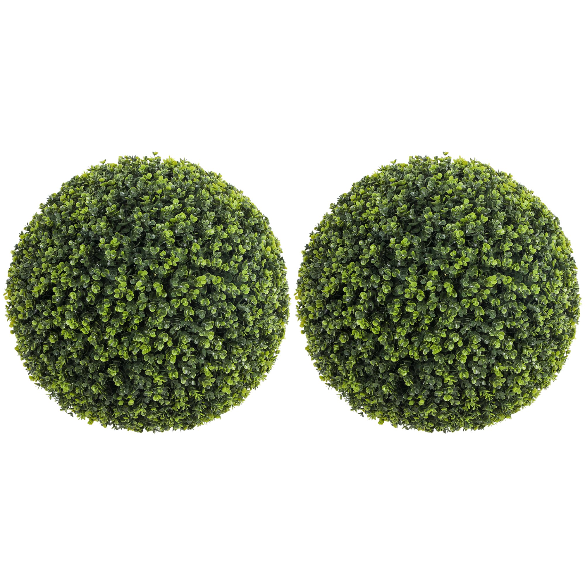 HOMCOM Boules d'eucalyptus artificielles 52 cm en lot de 2, plantes déco résistantes aux UV avec 1086 feuilles pour intérieur et extérieur