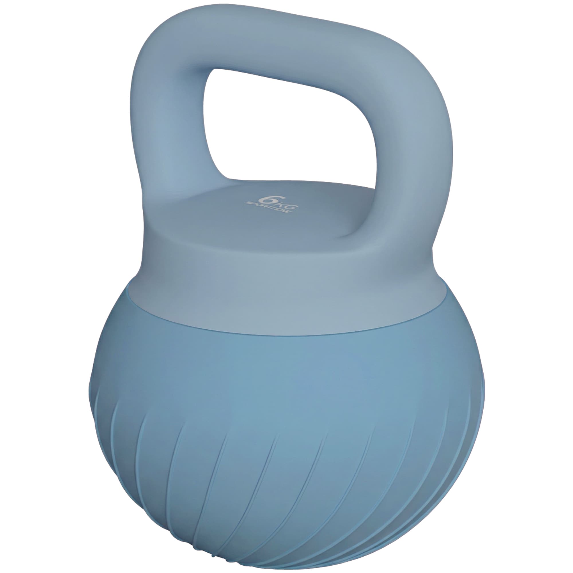 SPORTNOW Kettlebell 6 kg remplie de sable métallique et poignée antidérapante pour entraînement 27x20x20 cm bleu clair