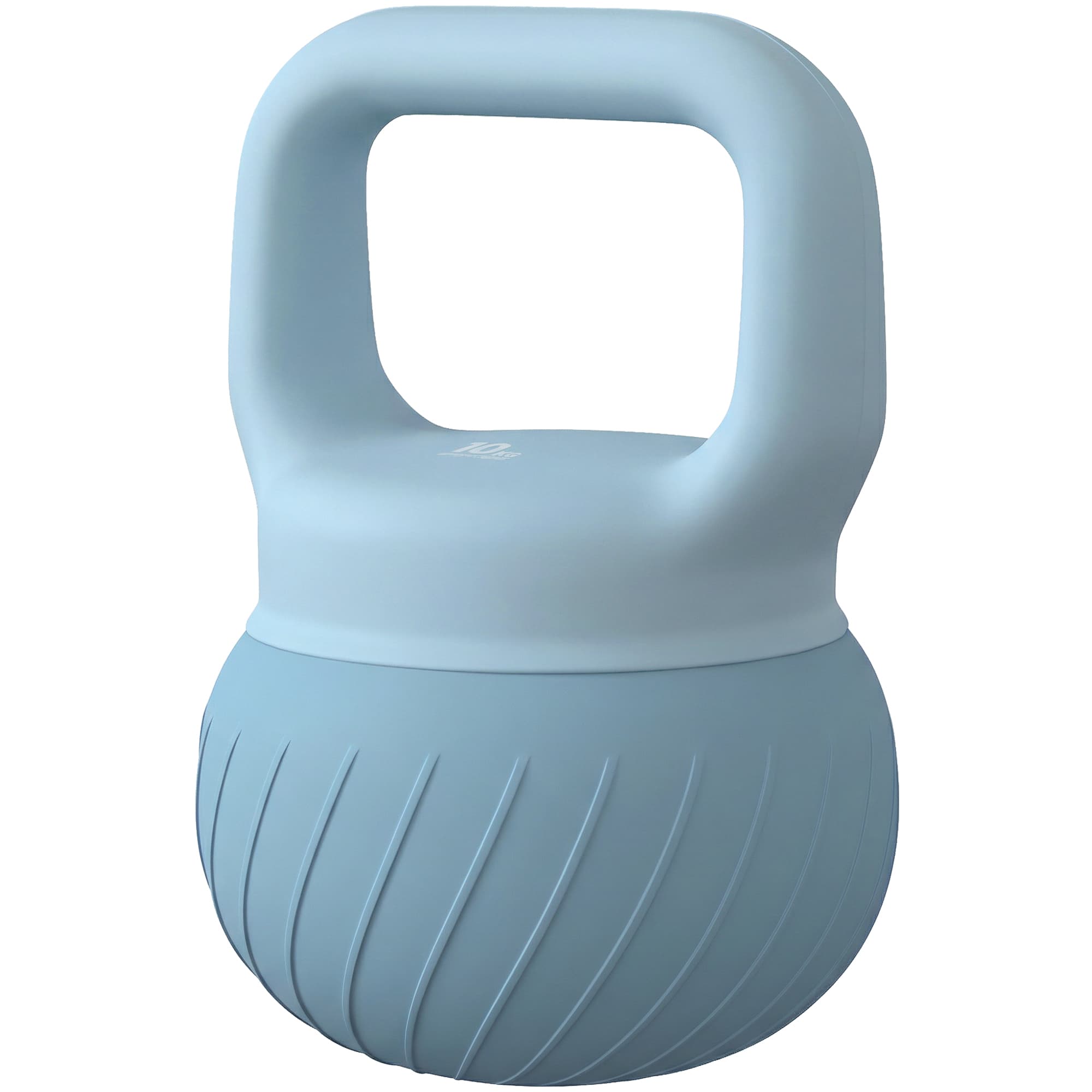 SPORTNOW Kettlebell 10 kg remplie de sable métallique et poignée antidérapante pour entraînement 24x24x32 cm Bleu clair