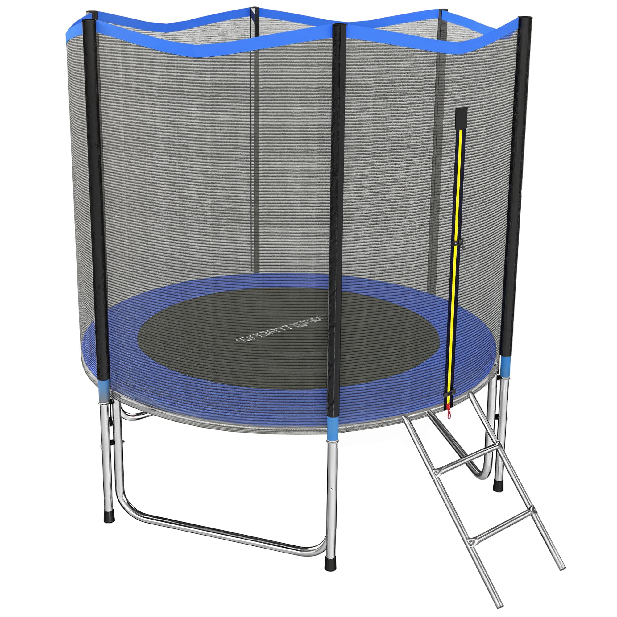 Trampoline SPORTNOW 244 cm, filet de sécurité inclus, échelle d'accès.