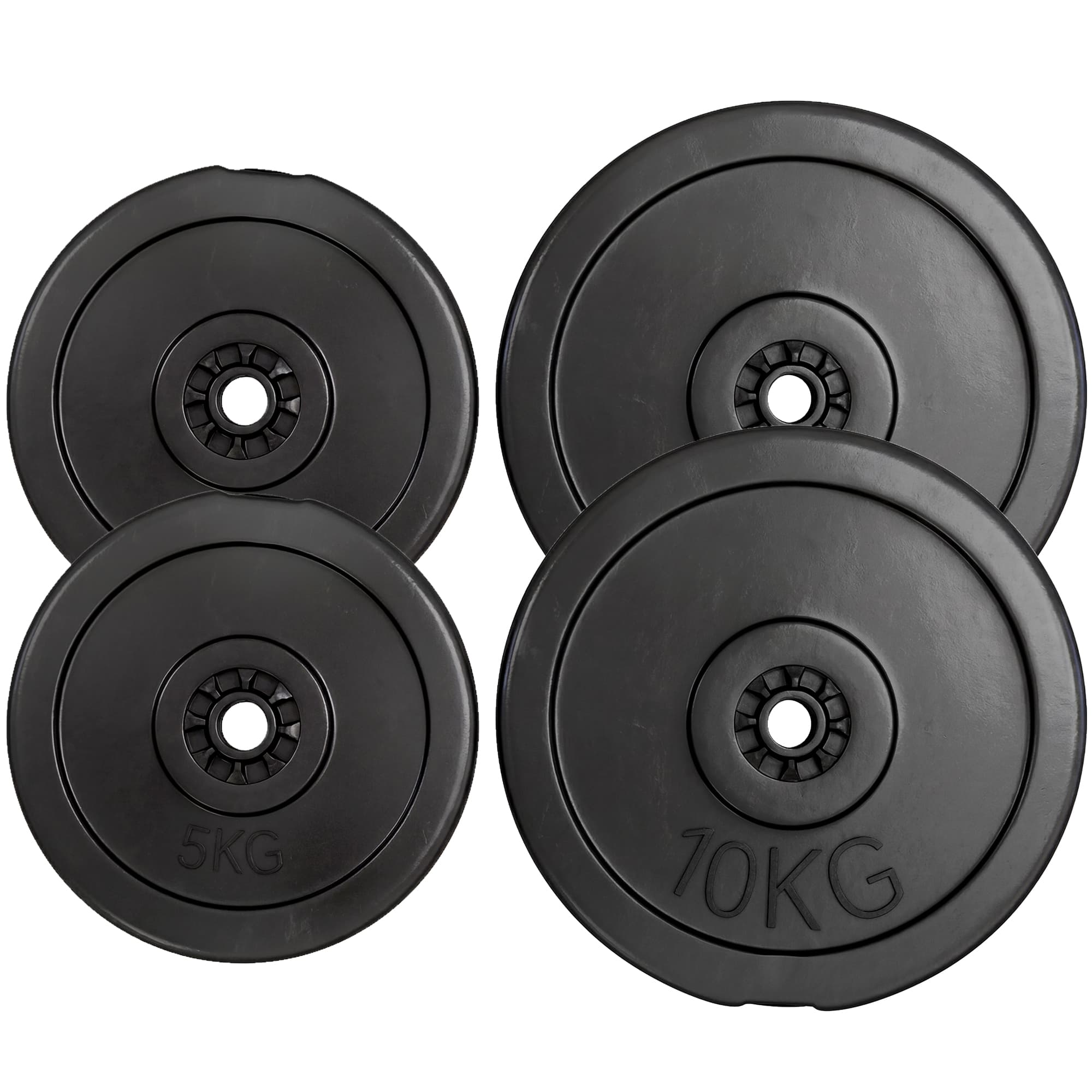 HOMCOM Set de 4 disques de poids, set de disques de musculation pour entraînement, Noir
