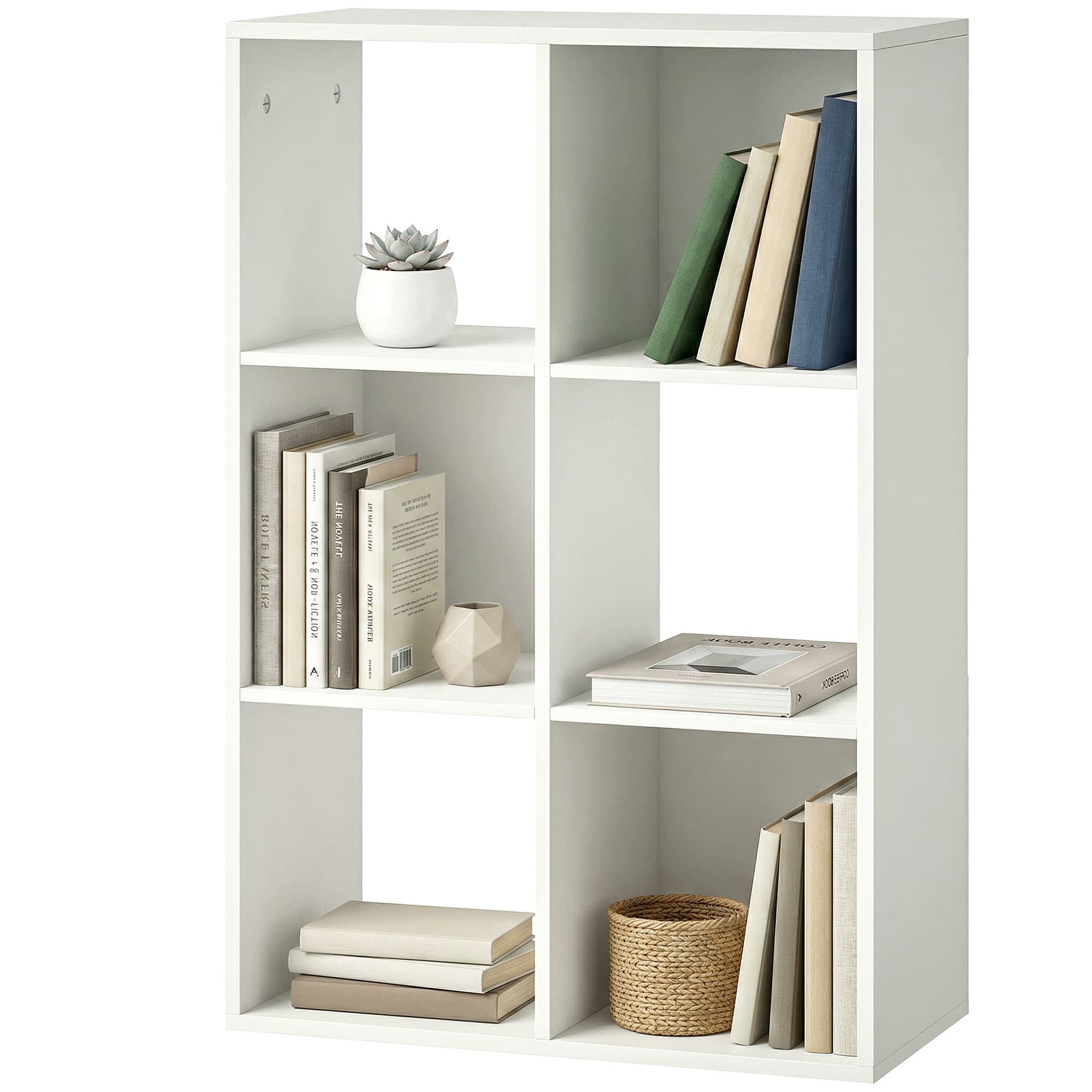 HOMCOM Étagère sur pied 3 niveaux étroite avec anti-basculement Étagère de rangement pour salon chambre bureau Blanc