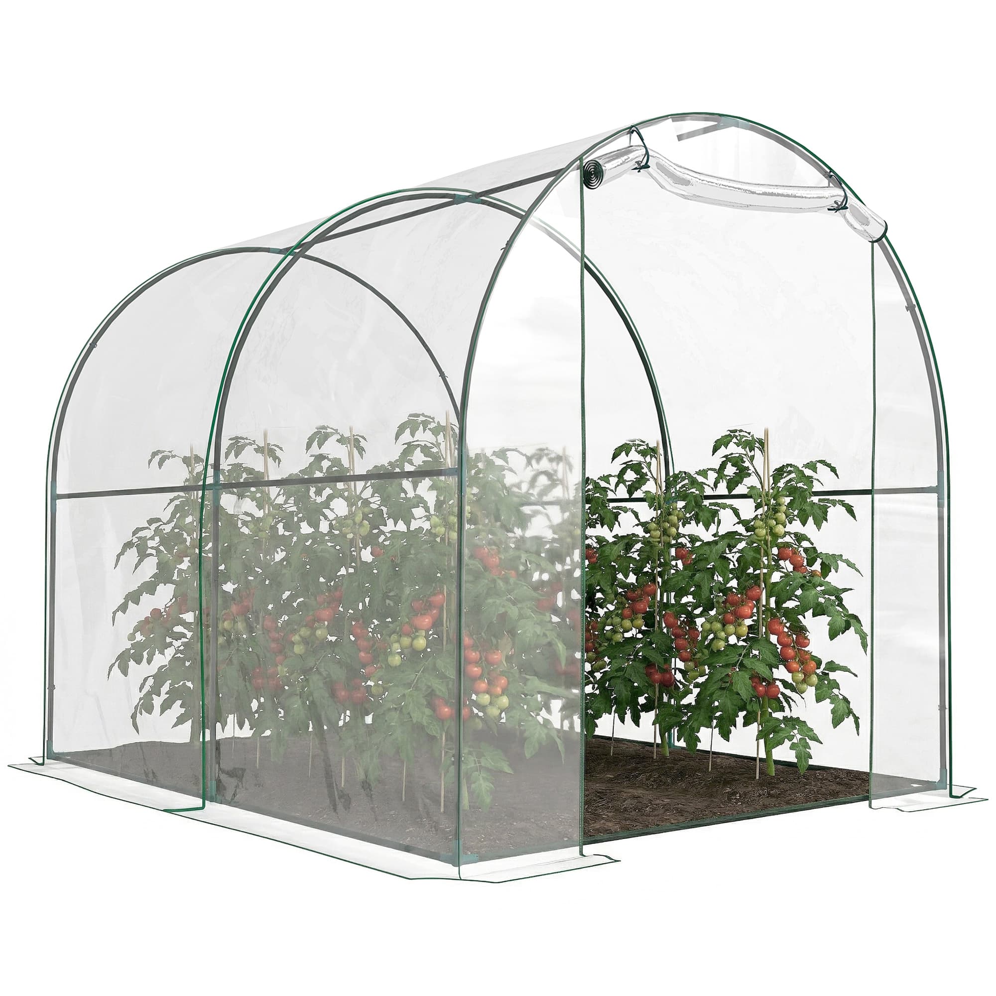 Outsunny SERRE DE JARDIN TUNNEL TENTE BACHE PVC TRANSPARENT TUBES EN ACIER 2,5X2X2M NEUF 67