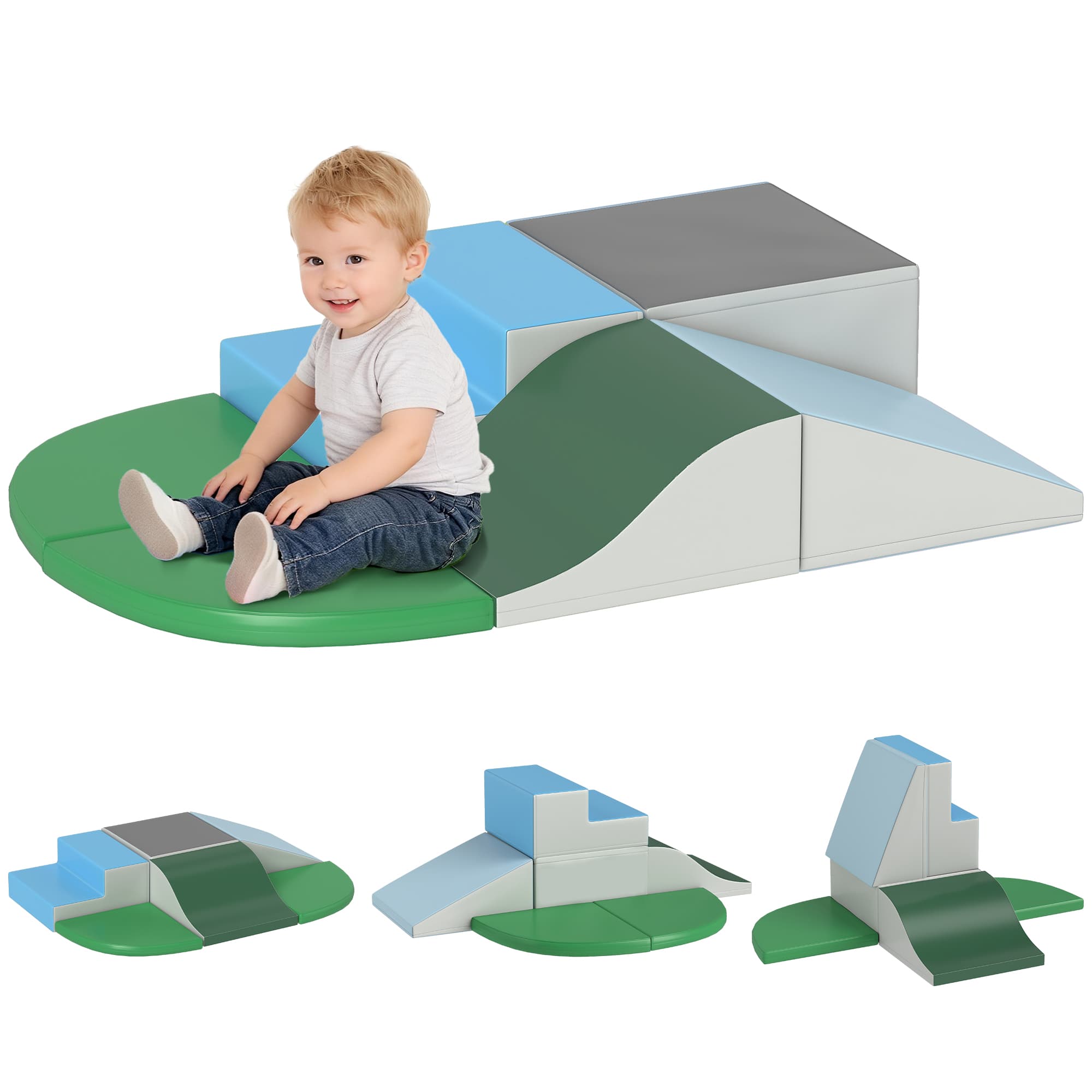 HOMCOM 6 blocs de construction en mousse XXL jouets éducatifs parcours motricité enfant certifiés normes EN71-1-2-3 obstacle mousse EPE