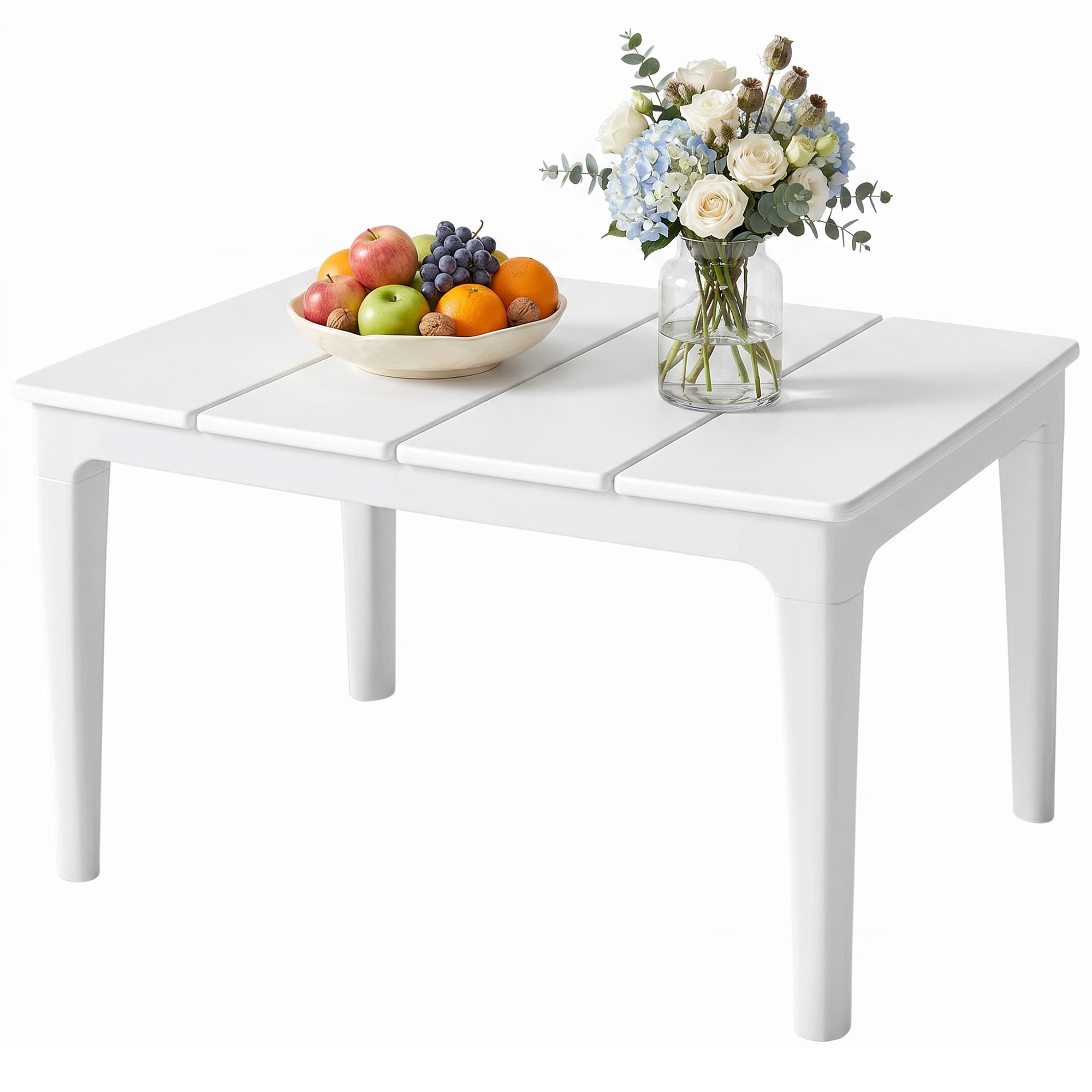 Outsunny Table Basse de Jardin, 70 x 53 x 39 cm, Crème