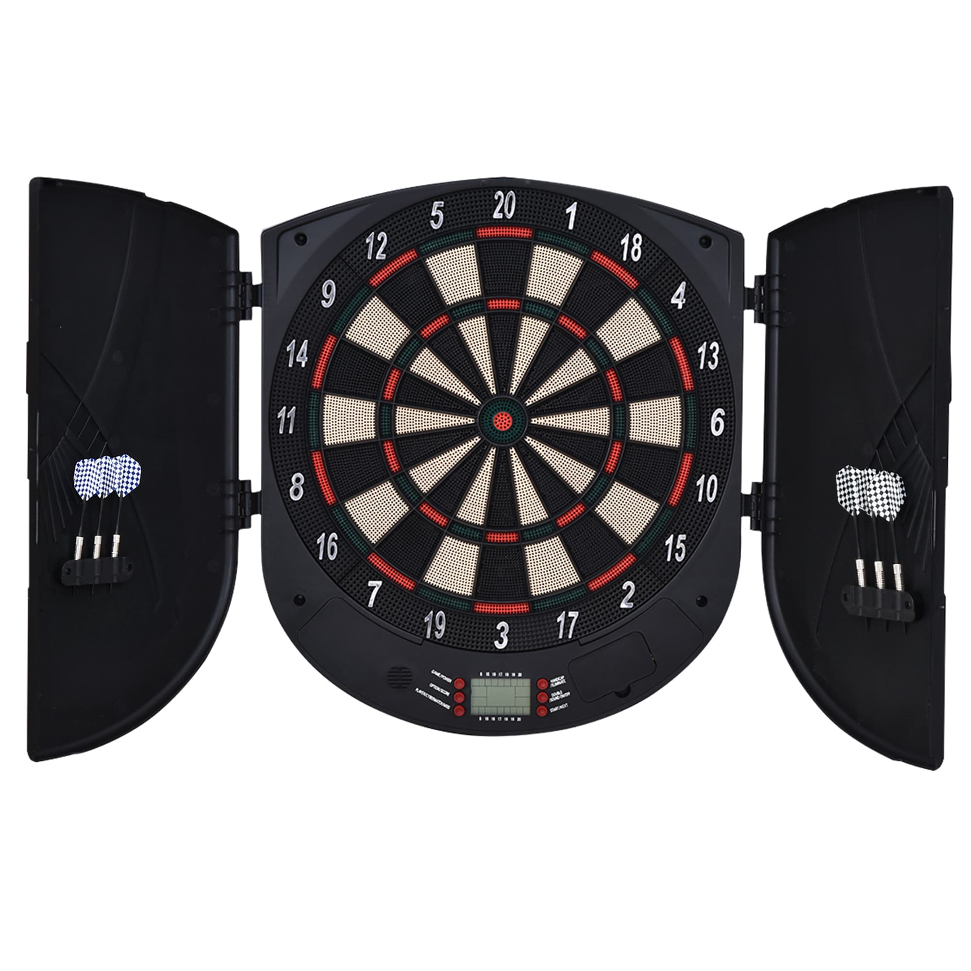 HOMCOM Cible Électronique Fléchettes 26 Jeux 8 Joueurs 185 Variations Écran LCD Noir Aosom France