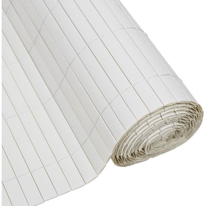 Canisse PVC double face - NATURE - 1 x 3 m - 1600 g/m2 - Occultant 4/5 - Anti-UV - Blanc