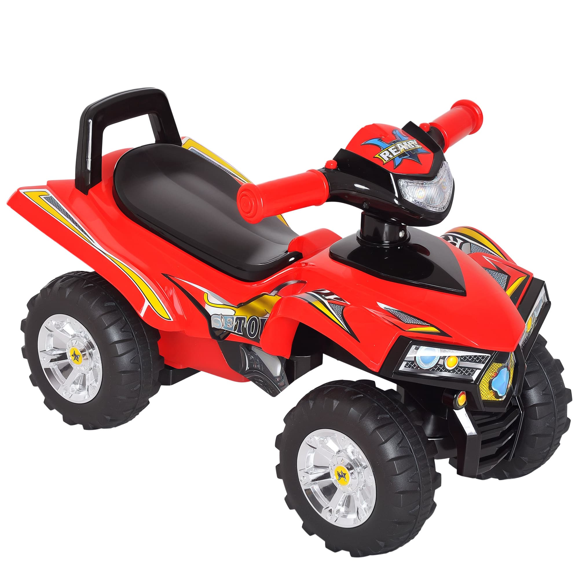 Homcom Porteur Enfants Quad Voiture pour Enfant à Partir de 12 Mois Design Tout Terrain Roues Silencieuses Effets Lumineux et Sonores aosom france