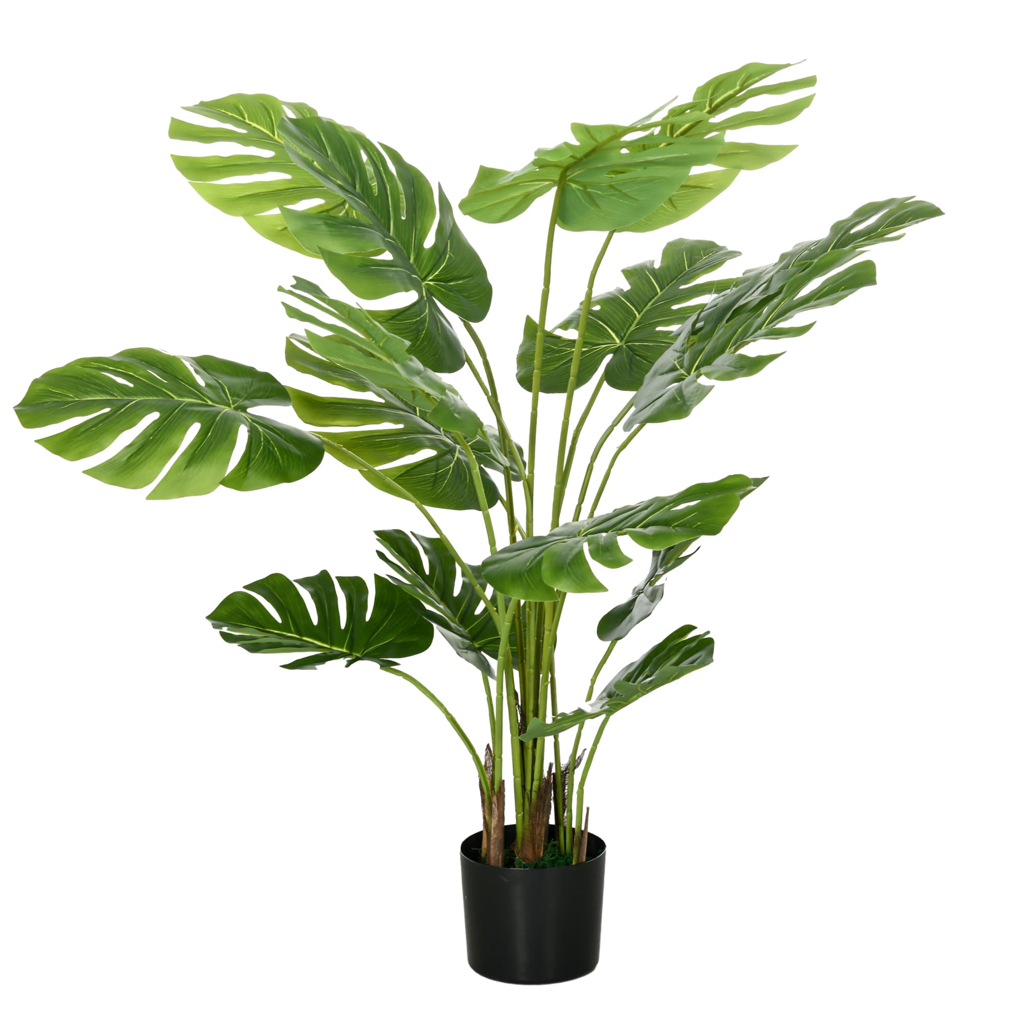 HOMCOM Plante artificielle arbre artificiel monstera deliciosa avec pot inclus hauteur 120 cm intérieure vert