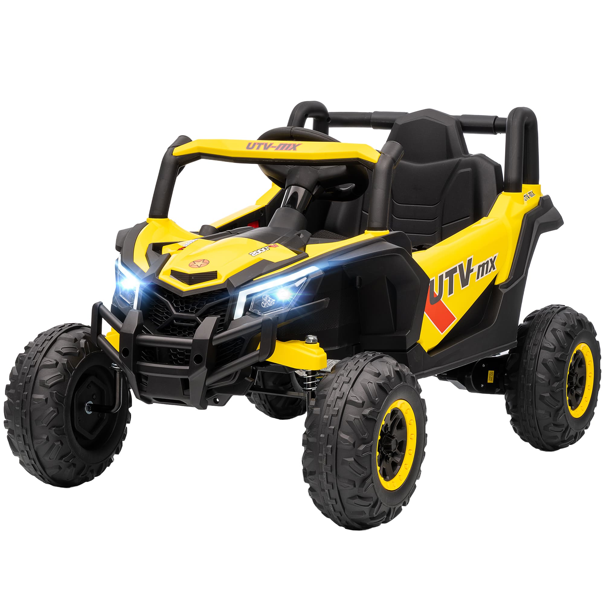 AIYAPLAY Voiture électrique enfants UTV 12 V, buggy électrique enfants avec télécommande, 96 x 61 x 56 cm, jaune