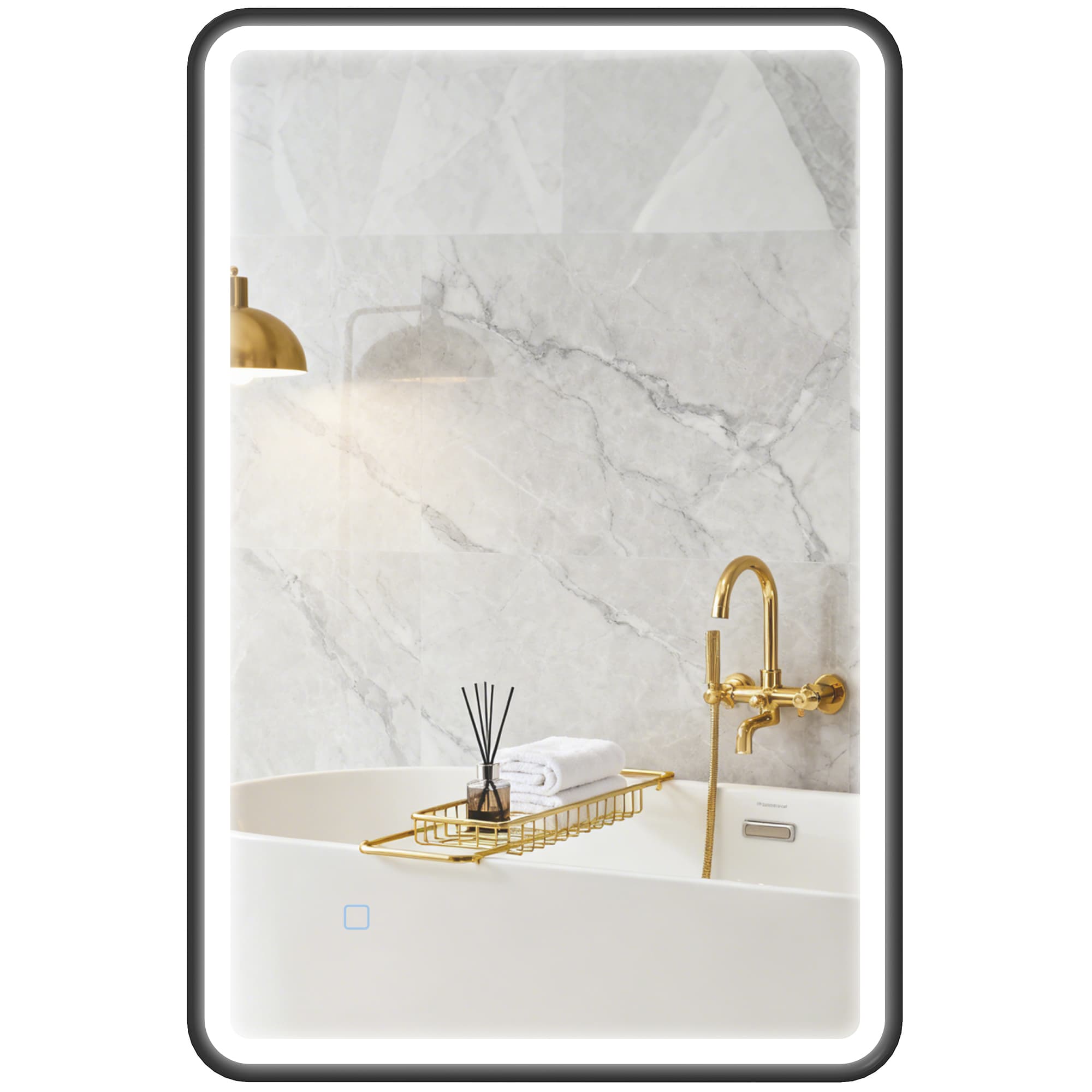 HOMCOM Miroir salle de bain avec éclairage 90 x 60 cm, miroir LED mural, anti-buée, 3 couleurs lumière, dimmable, noir