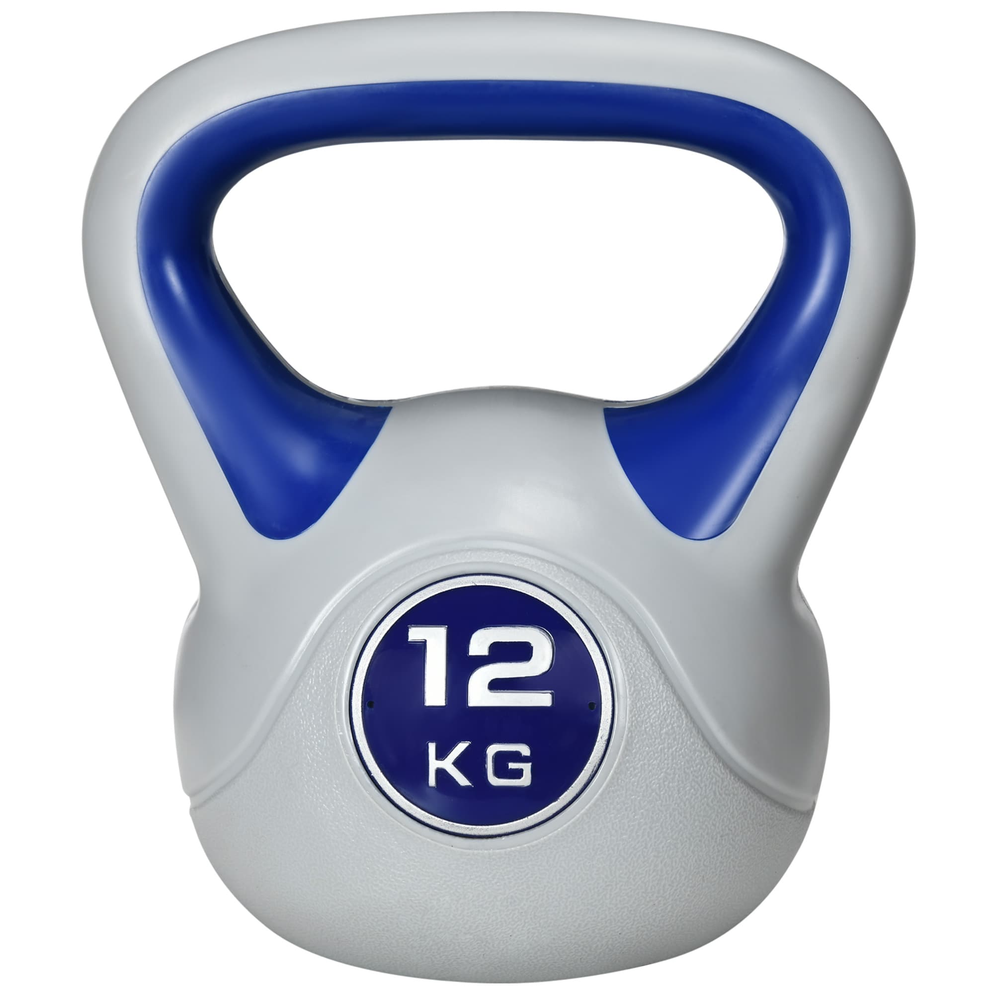 SPORTNOW Kettlebell 12 kg, haltère avec poignée ergonomique, haltère à boule, musculation, entraînement, 24 x 17 x 28 cm, bleu