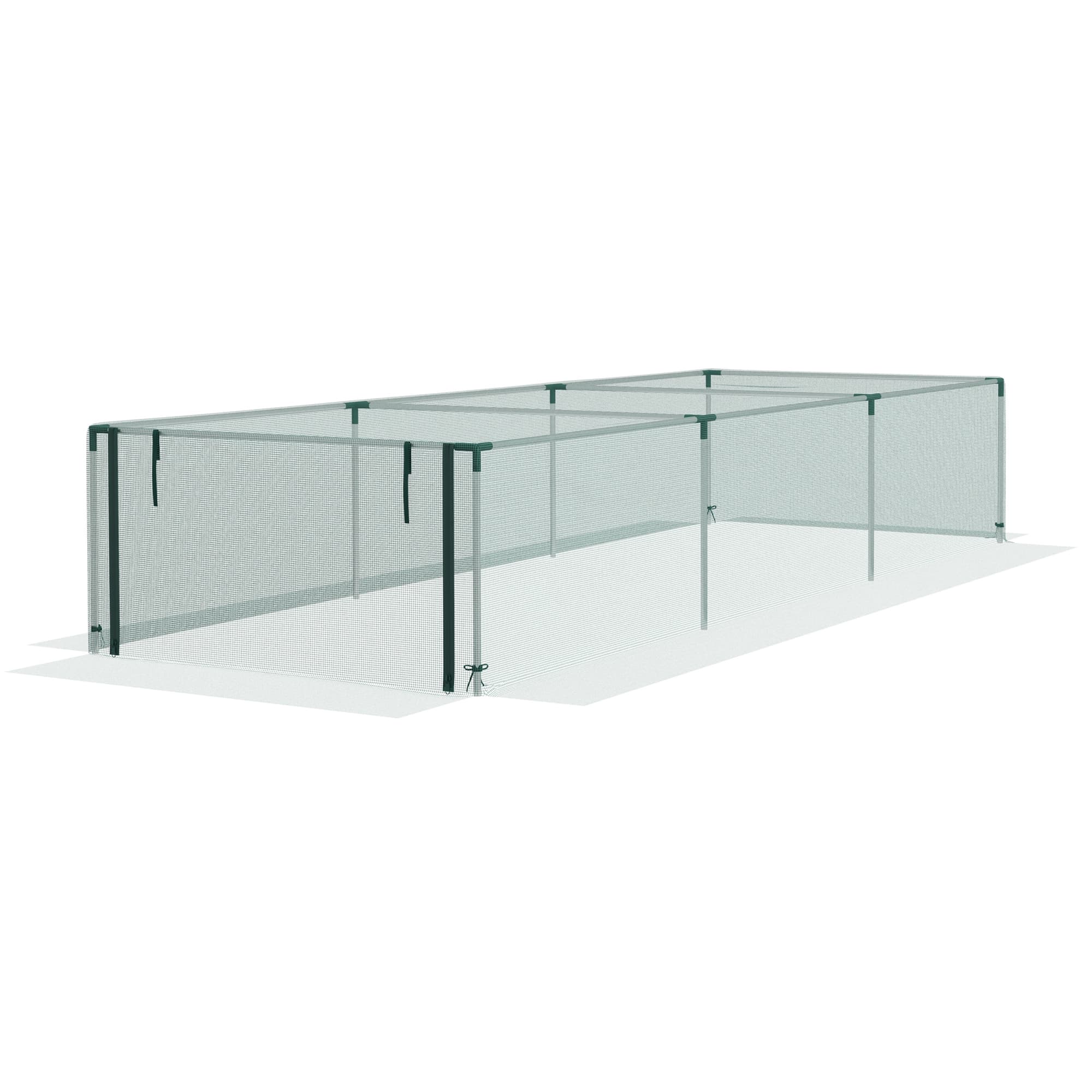 Outsunny Serre de jardin serre à tomates filet protection porte zippée enroulable HDPE, dim. 125L x 373l x 62,5H cm