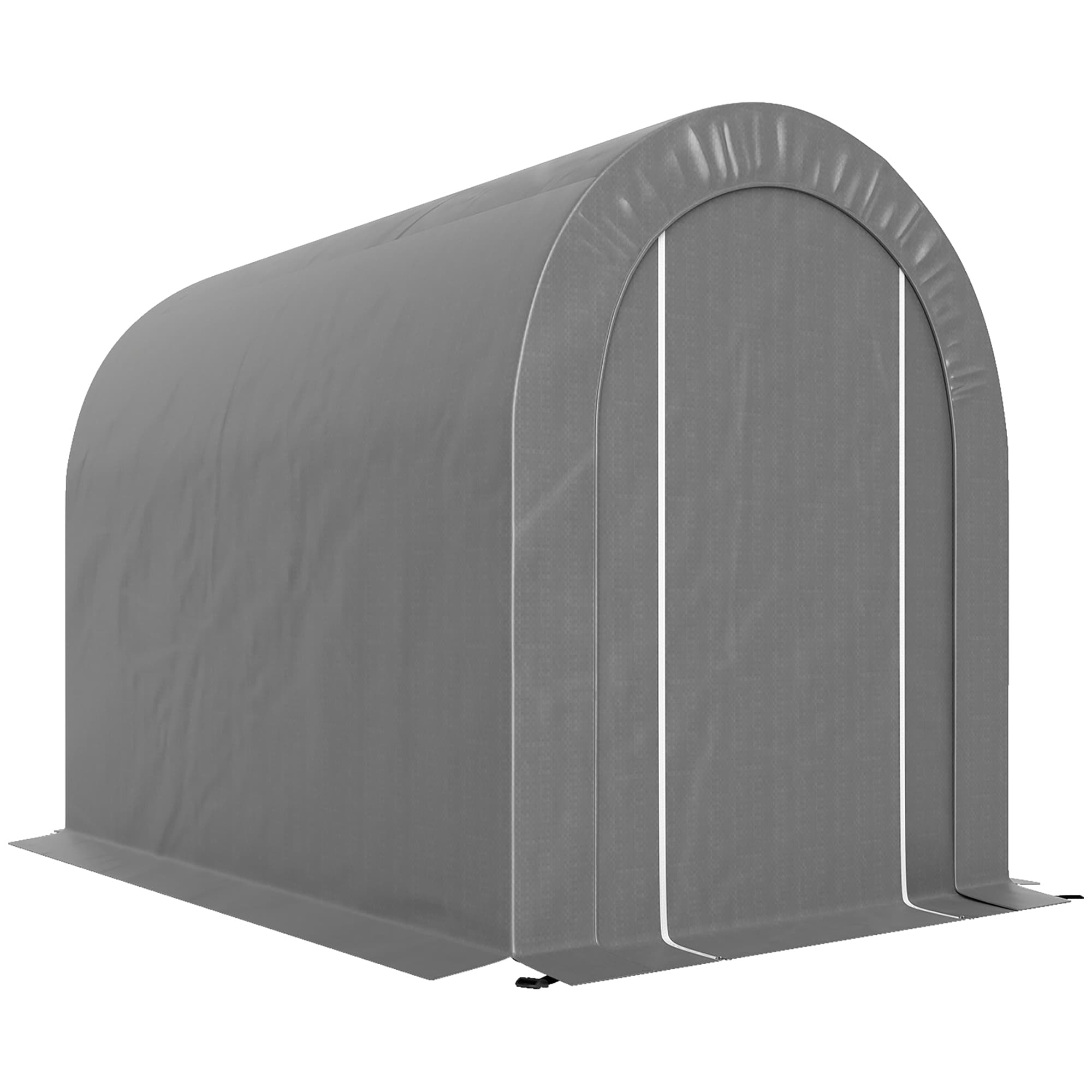 Outsunny Abri de Vélo & Abri de Jardin Extérieur Garage à Vélo Bâche en PE, Cadre en métal, Galvanisé, Gris Aosom France