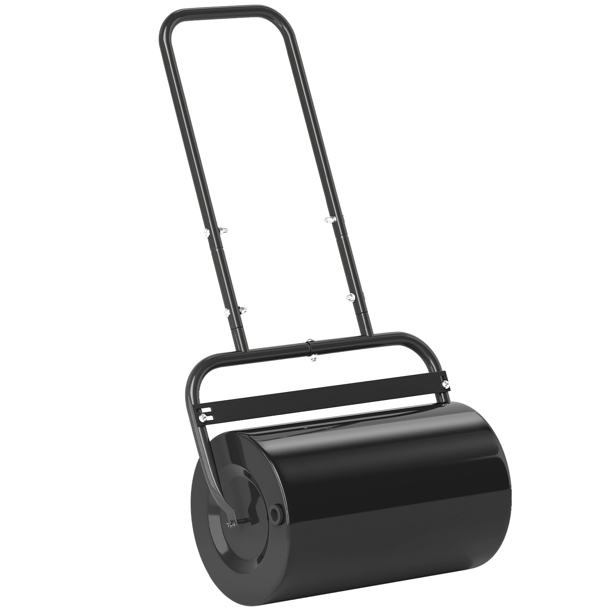 Outsunny Rouleau à gazon rouleau de jardin 50 cm, remplissage sable eau, poignée ergonomique, 58 x 32,5 x 113 cm, noir