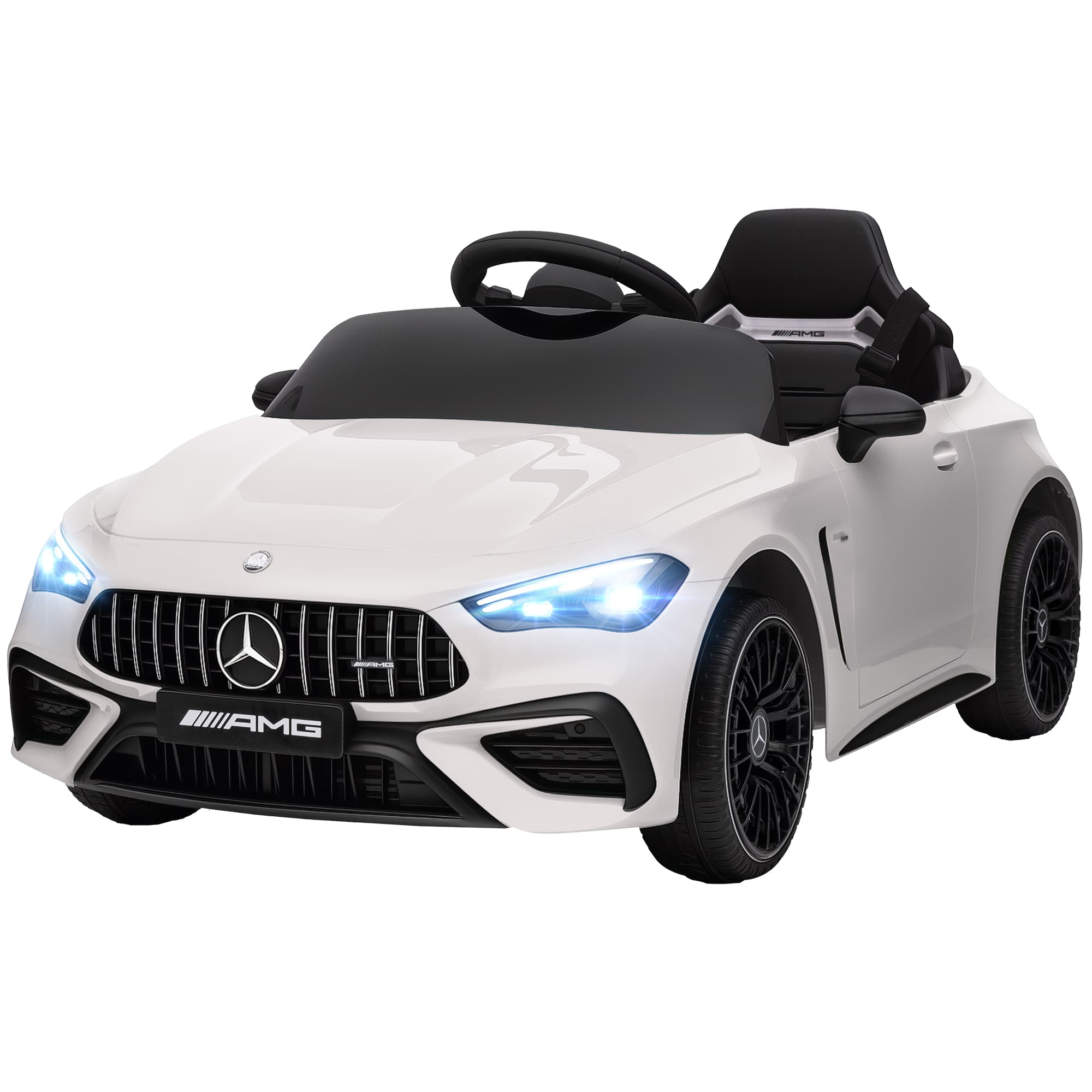 AIYAPLAY Voiture électrique enfants Mercedes AMG CLE 53 12V 2 moteurs télécommande parentale 2,4G 99 x 55 x 43 cm blanc