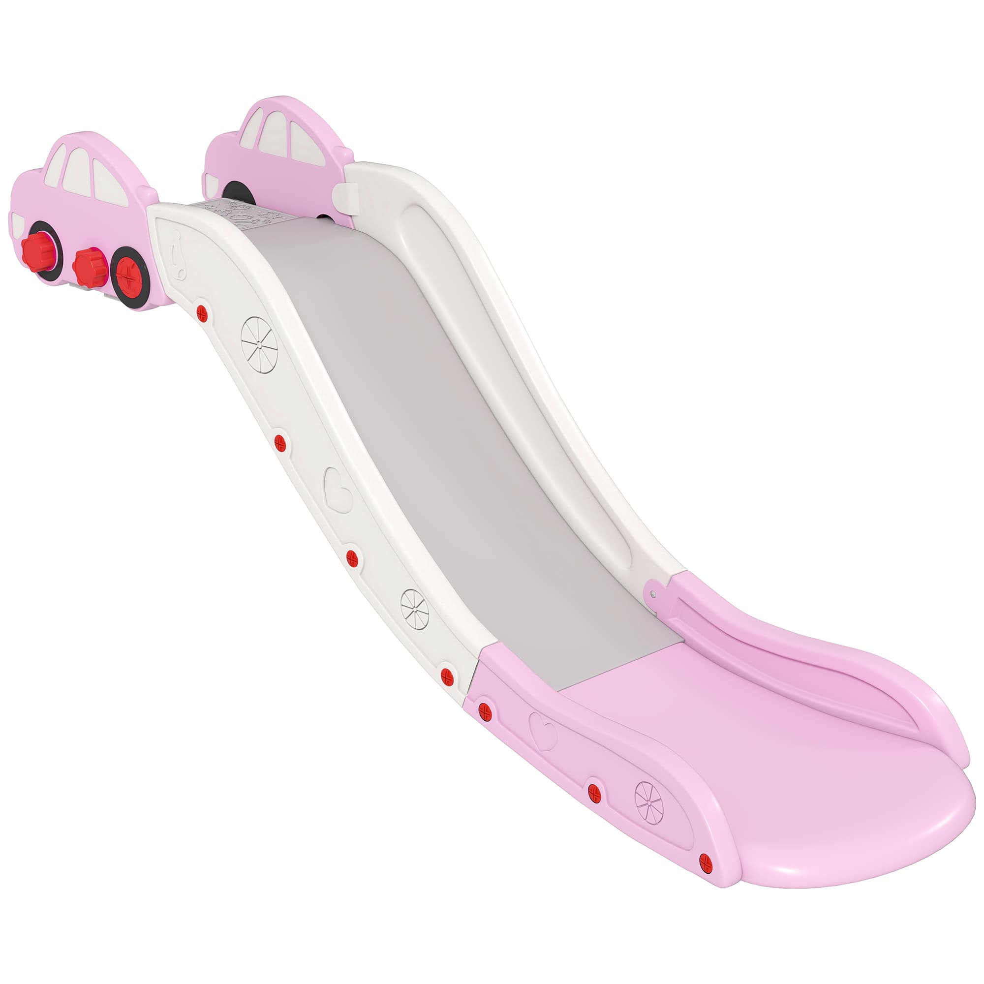 AIYAPLAY Toboggan pour Enfants en HDPE avec Zone d'Amortissement Intégrée, pour Canapés, Lits, Âge 18-48 Mois, Rose