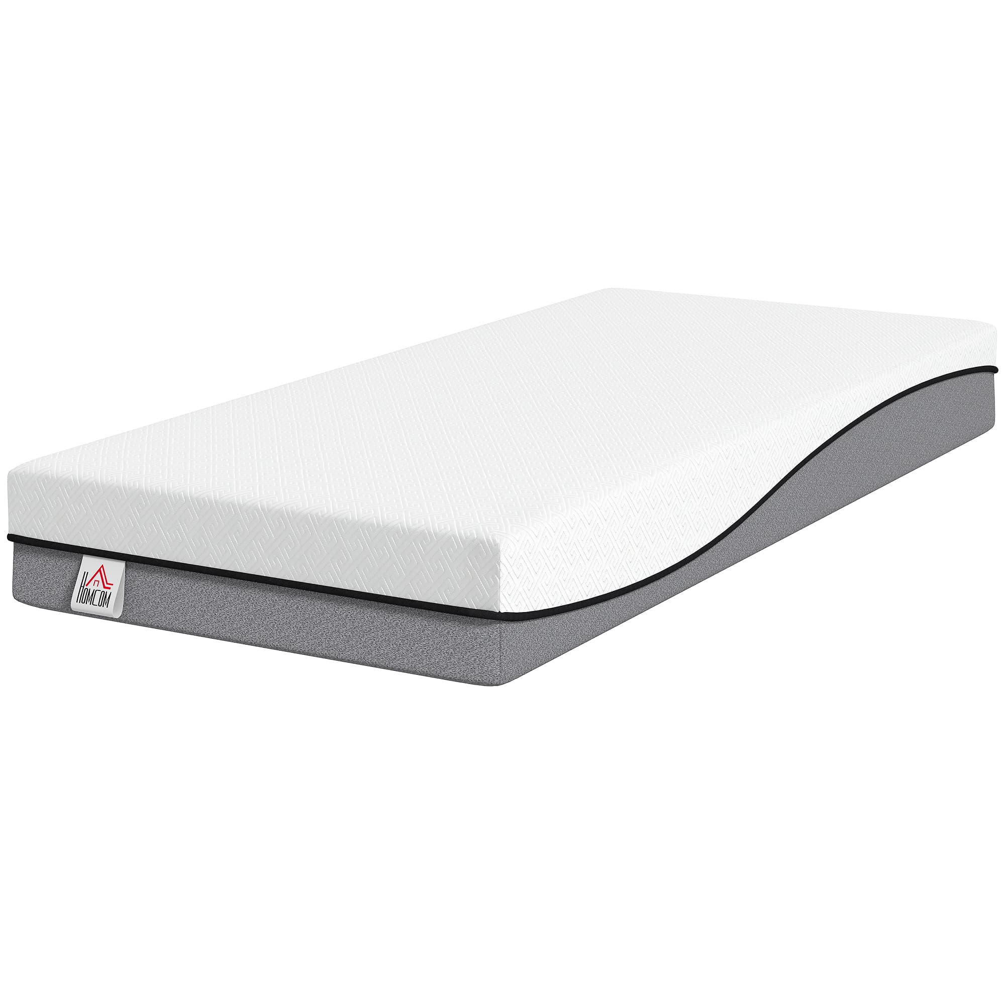HOMCOM Matelas à ressorts ensachés avec mousse à mémoire infusée au thé vert H3 fermeté Öko-TEX & CertiPUR 200x90x20 cm Gris