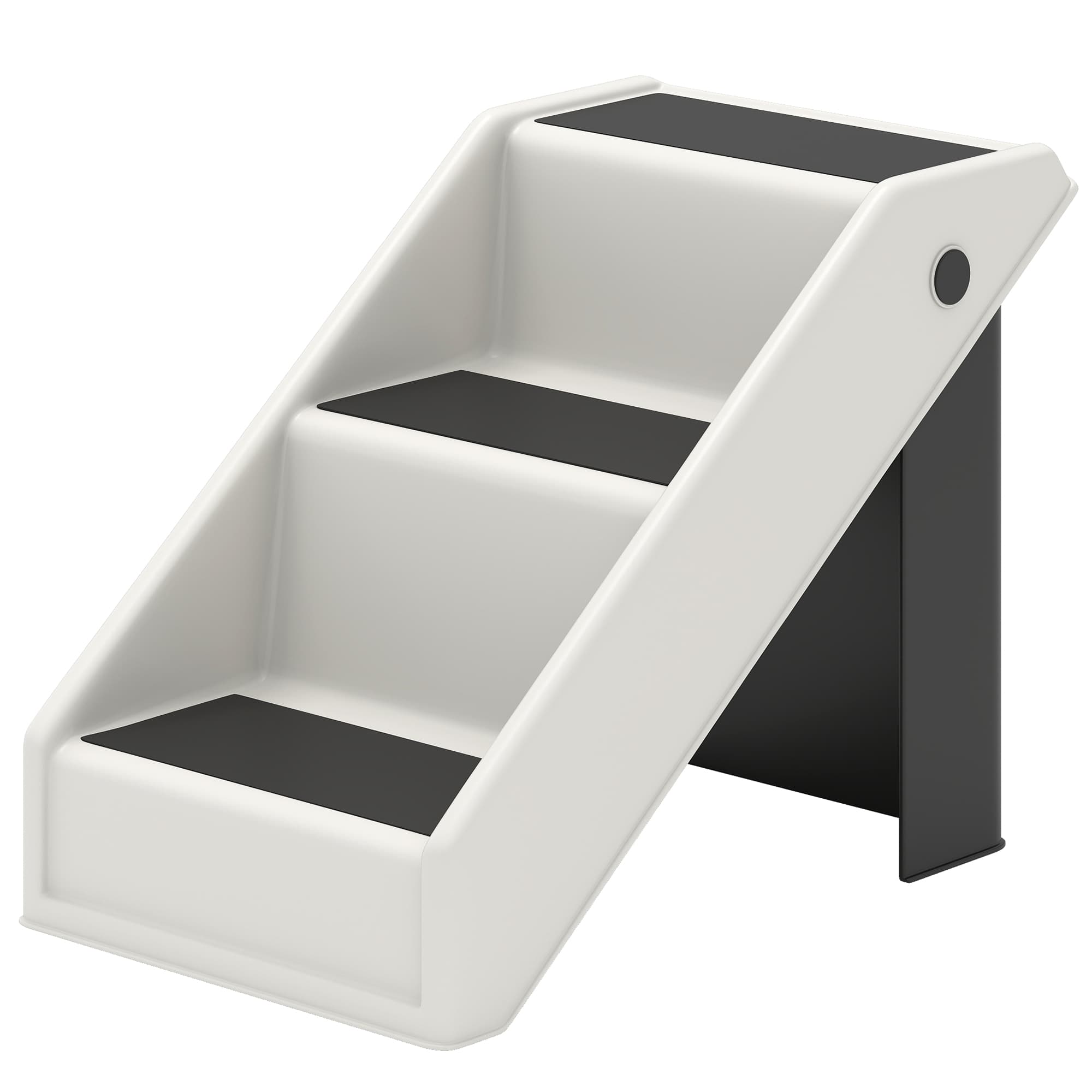 PawHut Escalier pour chien pliant à 3 marches antidérapantes escalier pour animaux en plastique 53 x 30,5 x 36,5 cm crème