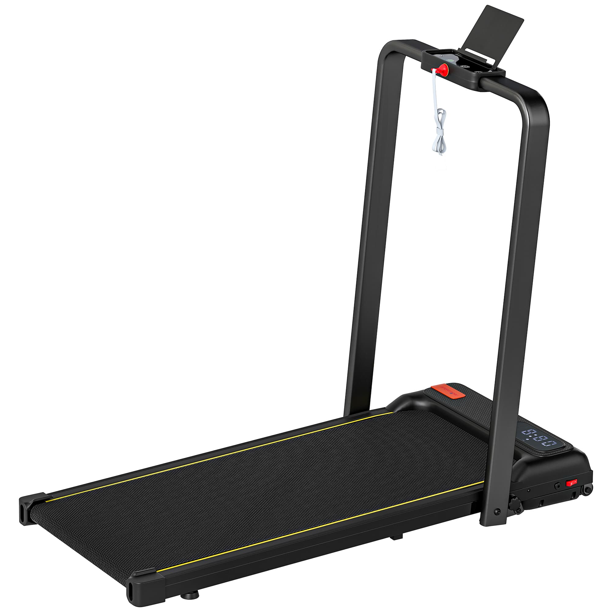 SPORTNOW Tapis de marche 2 en 1, tapis de course pliable Inclinaison de 4%, 6 KM/H, moteur 2,0 HP, télécommande 109x48x100cm noir