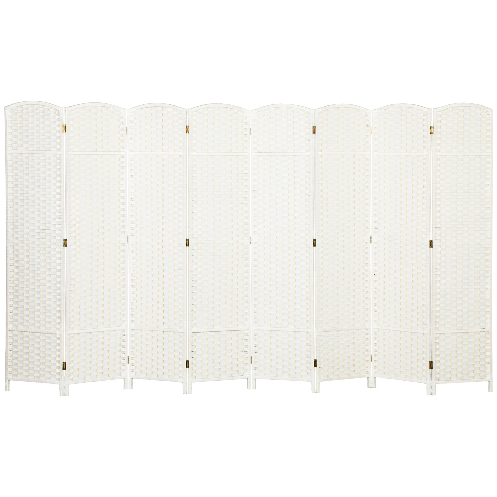 HOMCOM Séparateur de pièce 8 panneaux, écran d'intimité pliable, paroi d'intimité pour salon, chambre, bureau à domicile, blanc