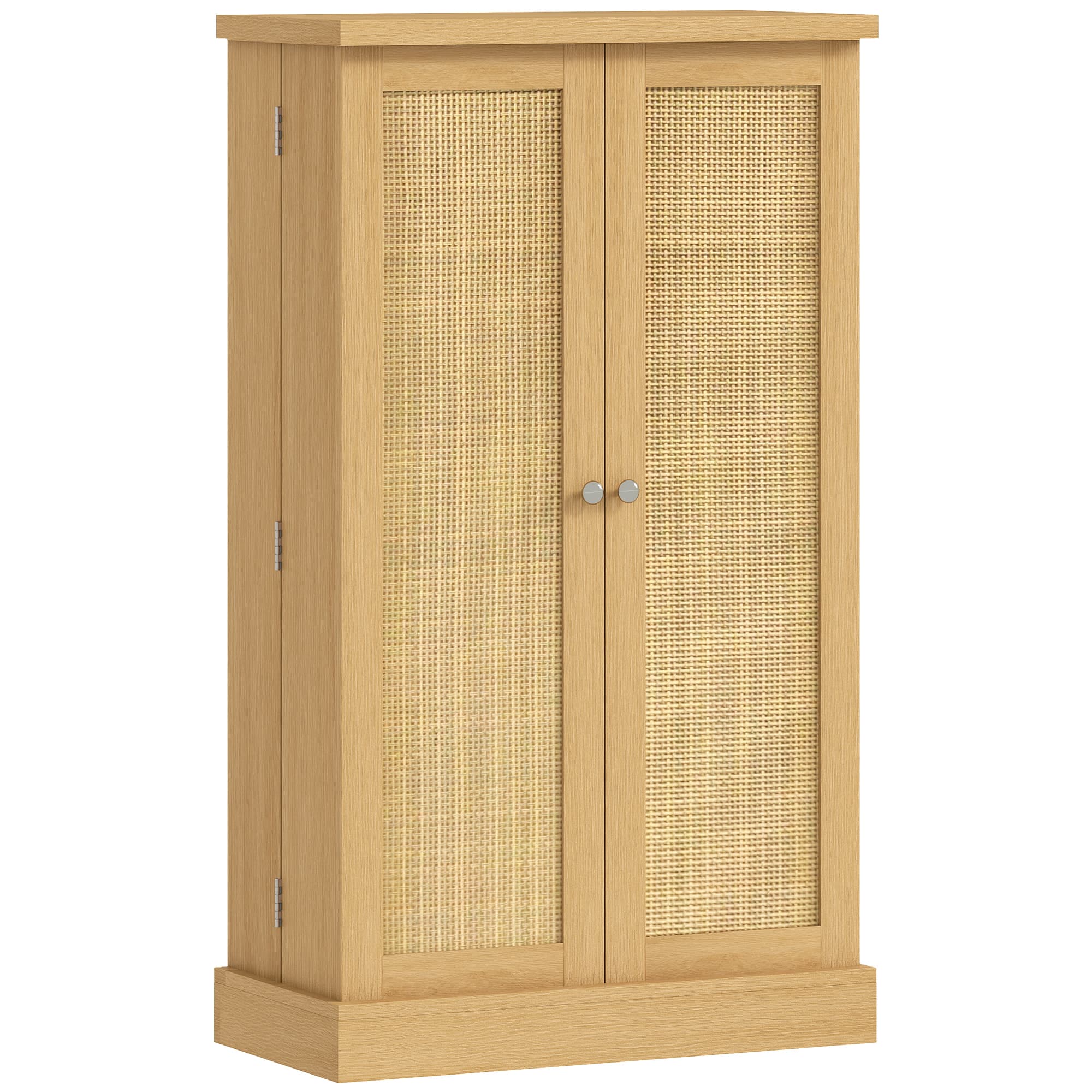 HOMCOM Armoire de cuisine en rotin 104 cm avec étagère 5 niveaux, 12 compartiments à épices et étagères réglables, bois naturel