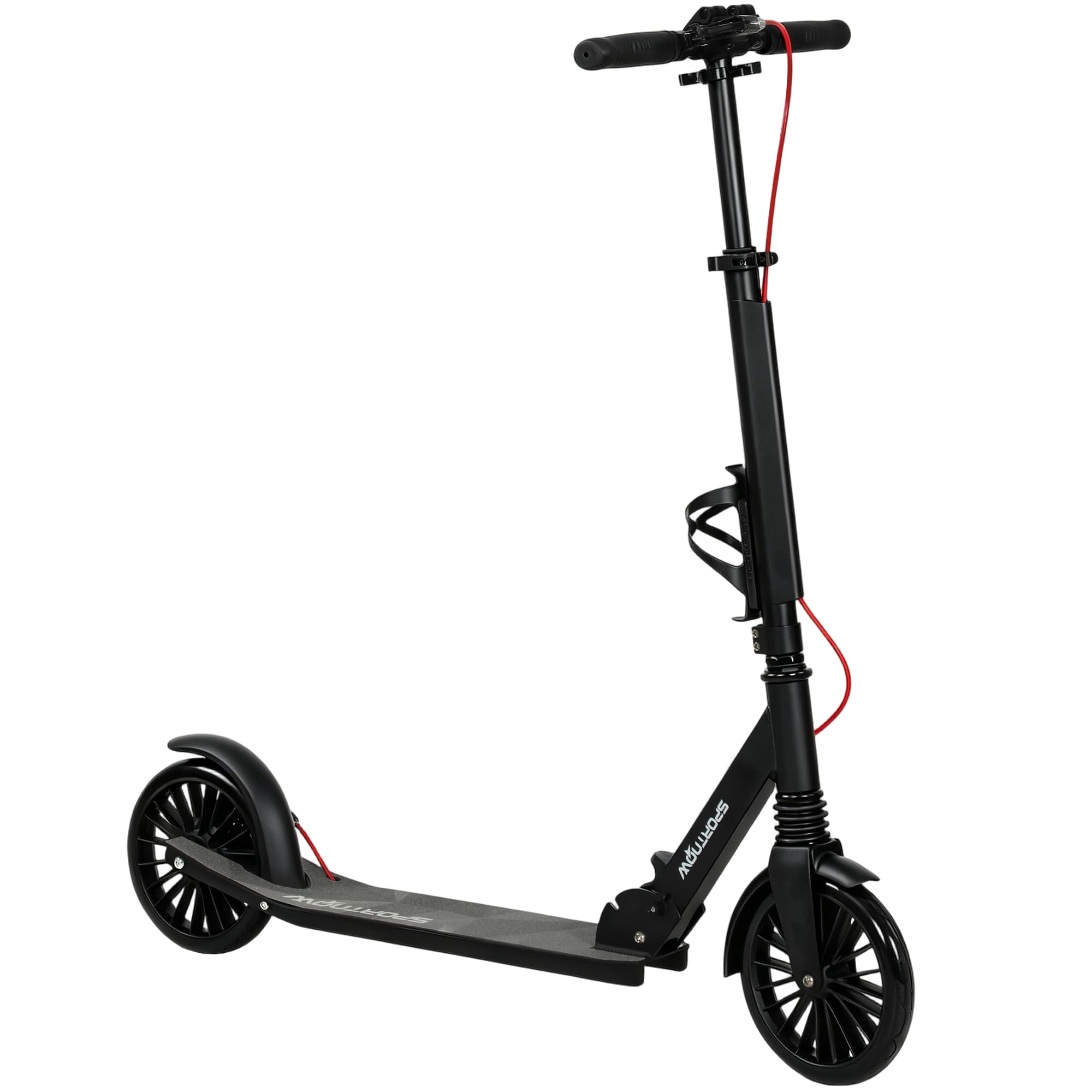 SPORTNOW Trottinette urbaine en aluminium réglable en hauteur & pliable avec roues PU de 20 cm, roulements ABEC-7, système de freinage double