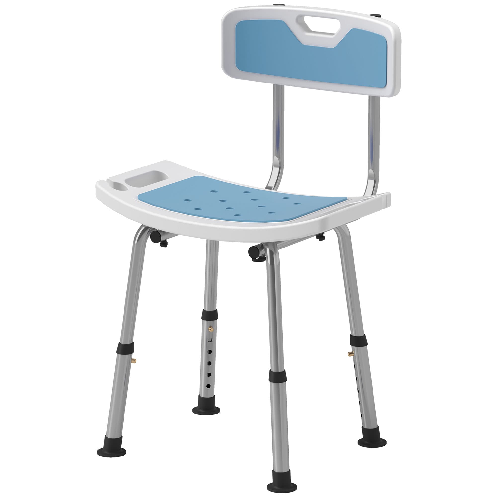 HOMCOM tabouret de douche chaise de bain, avec patins antidérapants, assise rembourrée confortable, idéal pour seniors Aosom France