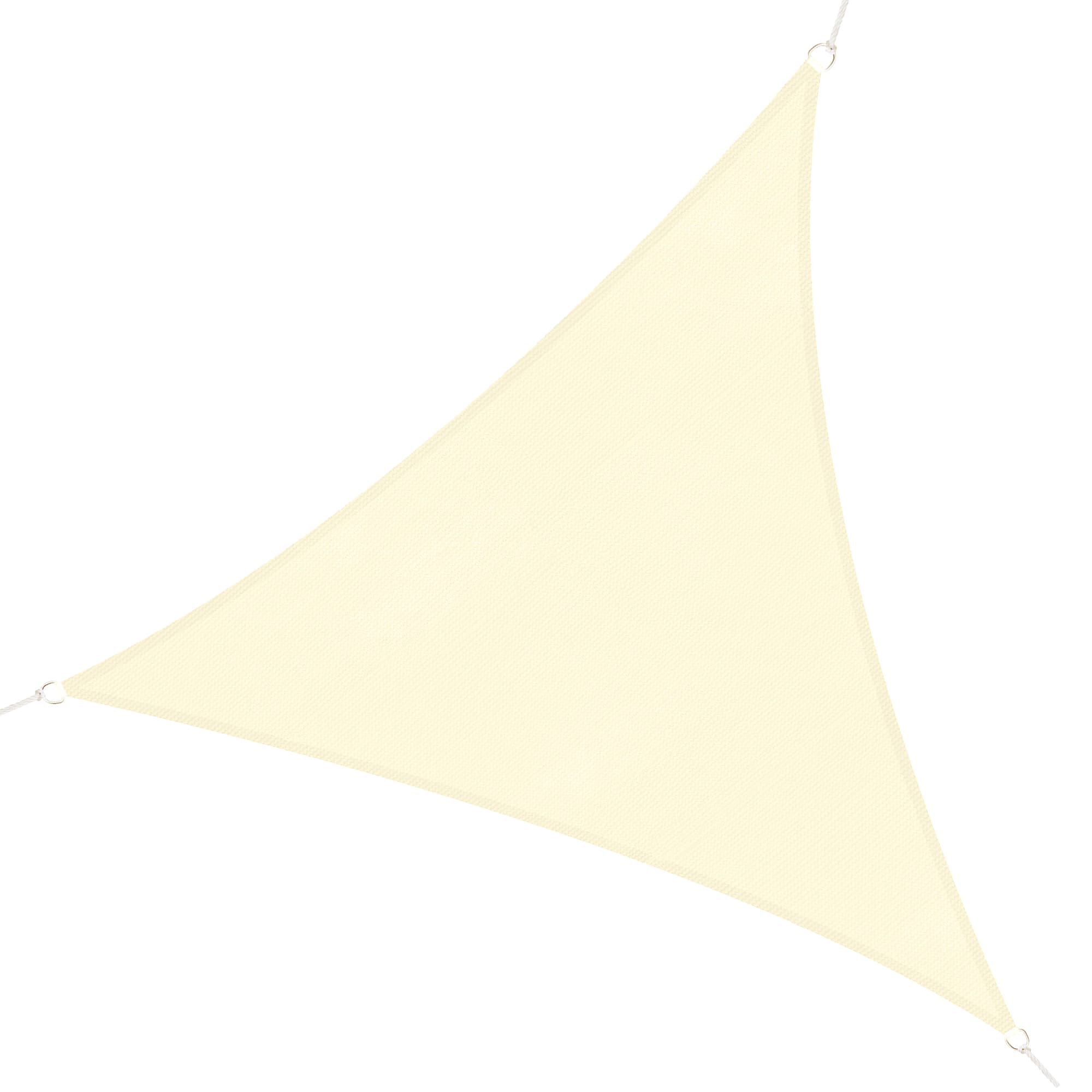 Outsunny Voile d'Ombrage Triangulaire Grande Taille 4 x 4 x 4 m Polyéthylène Haute Densité Résistant aux UV Coloris Crème Aosom France