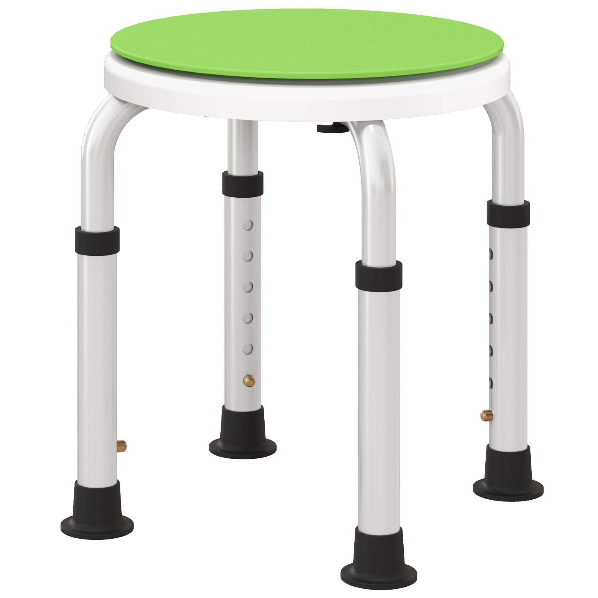 HOMCOM Tabouret de douche siège de douche antidérapant tabouret de bain hauteur réglable pivotant à 360° en aluminium