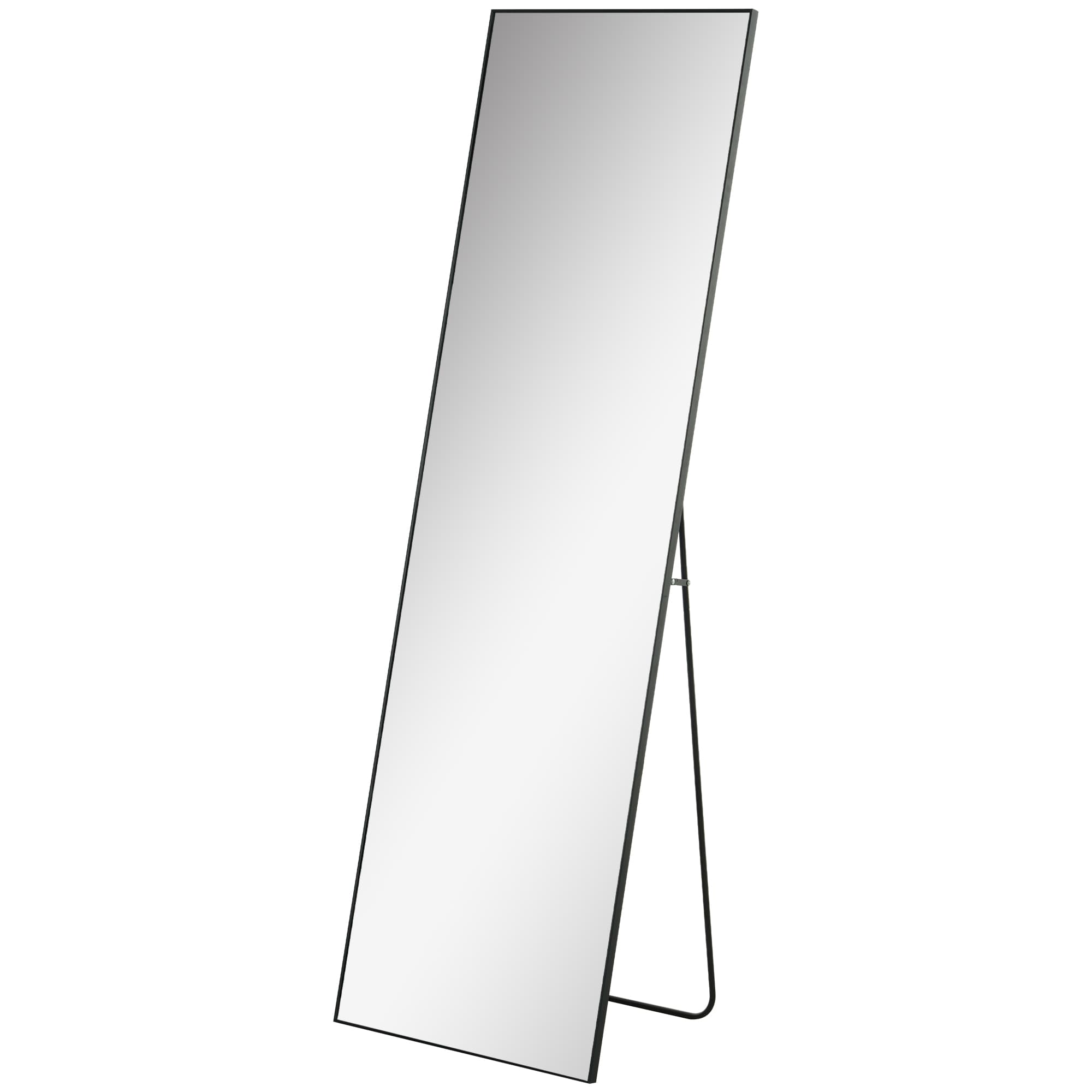 HOMCOM Grand miroir sur pied, miroir mural, miroir pleine longueur, 161,5 cm, argent