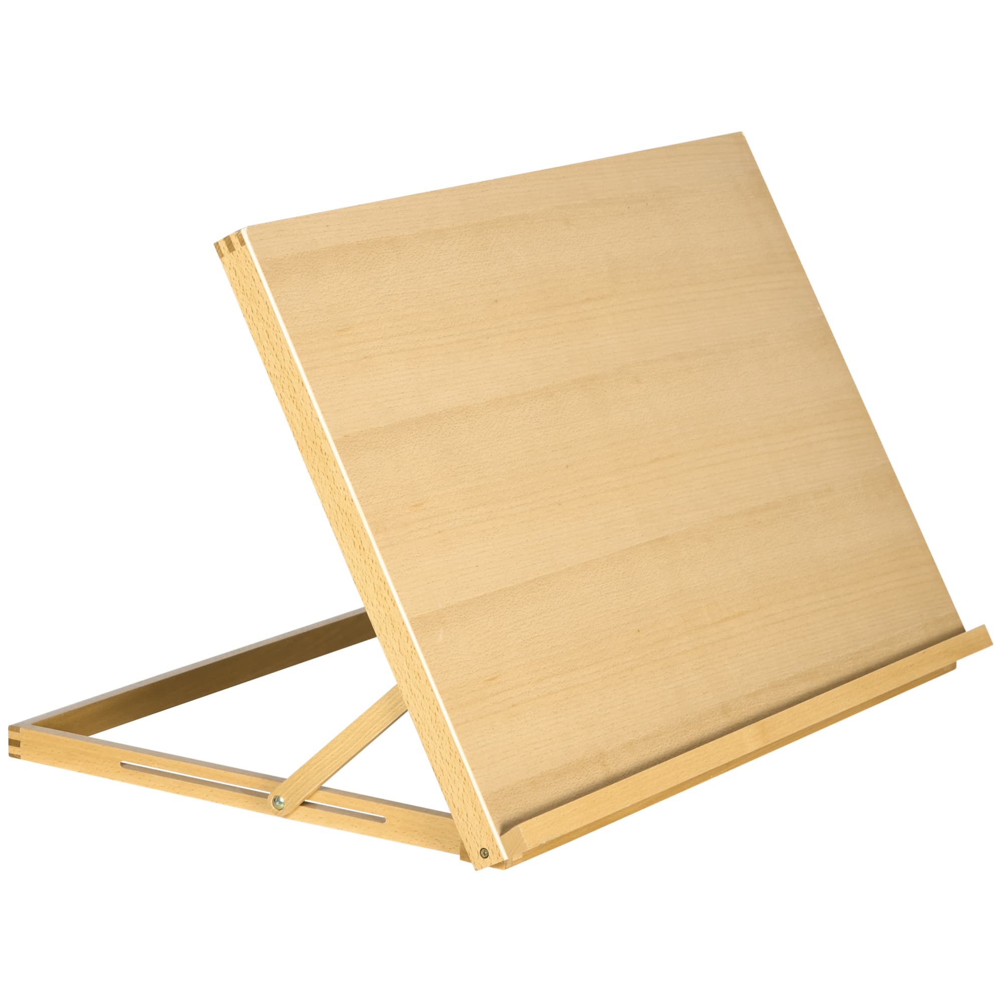 Vinsetto Chevalet de table en bois pour formats A2, chevalet de table réglable en bois de hêtre, 75,8x51,4x51cm, bois naturel