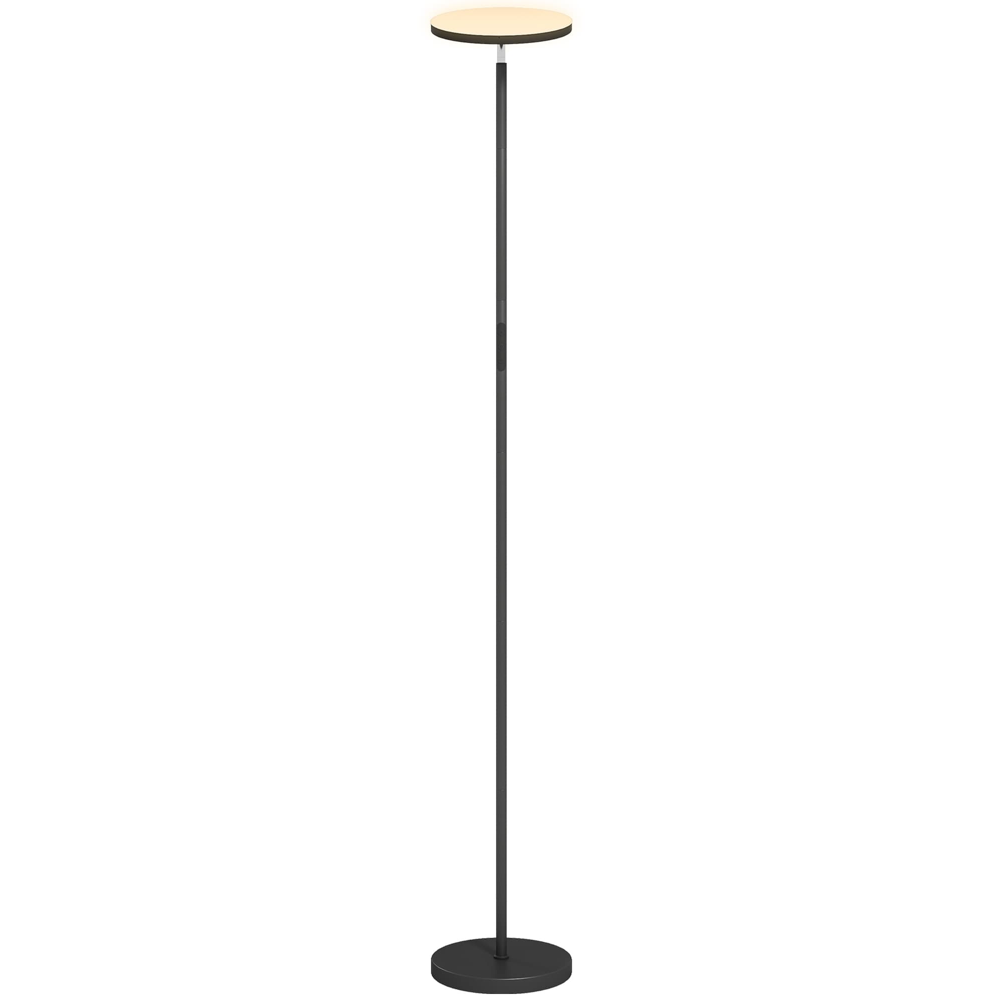 HOMCOM RGB Uplighter Lampadaire, lampe dimmable avec télécommande & contrôle tactile, tête pivotante 350°, Noir