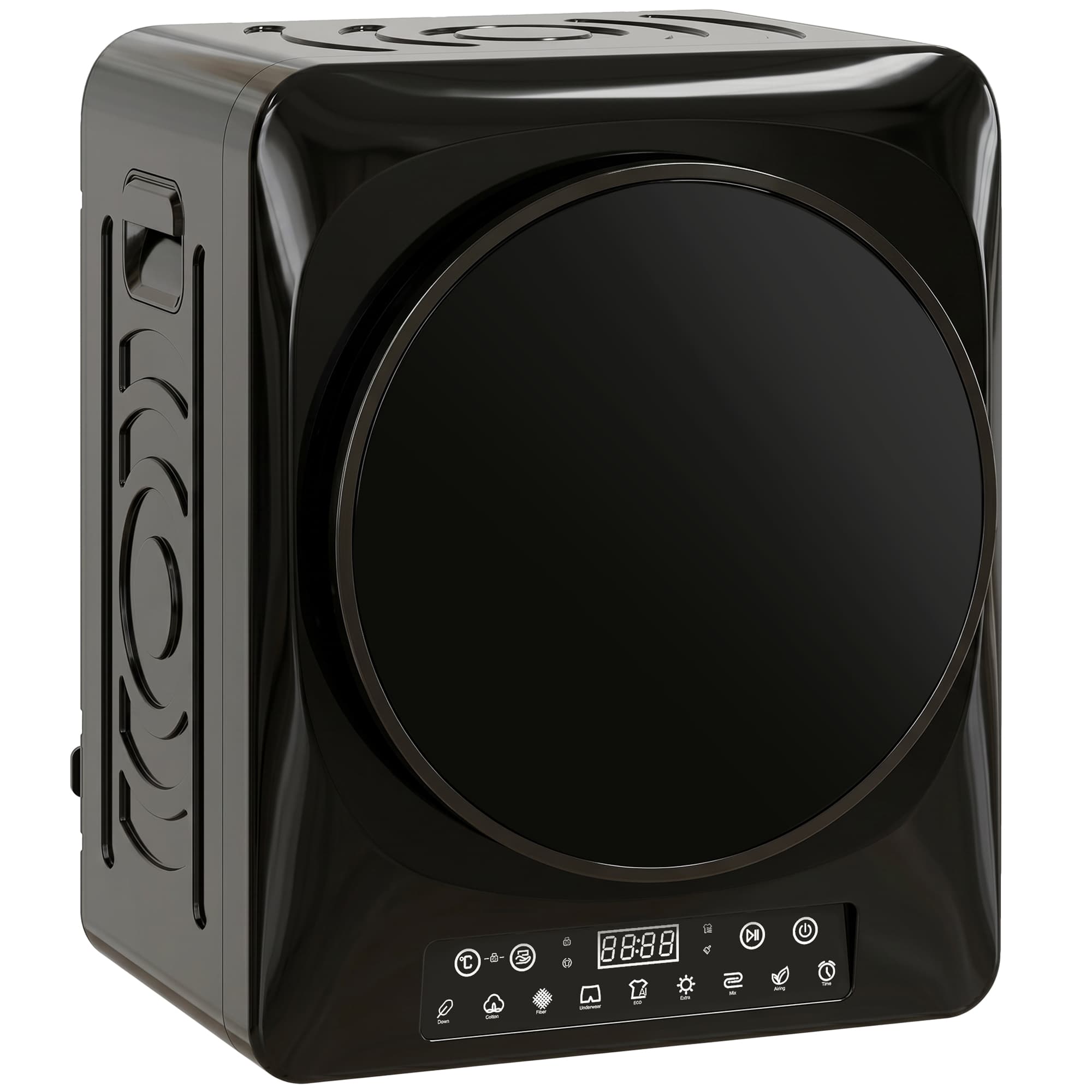 HOMCOM Sèche-linge compact 1000 W avec modes Extra-sec & ECO, réglages de minuterie et de température, Noir
