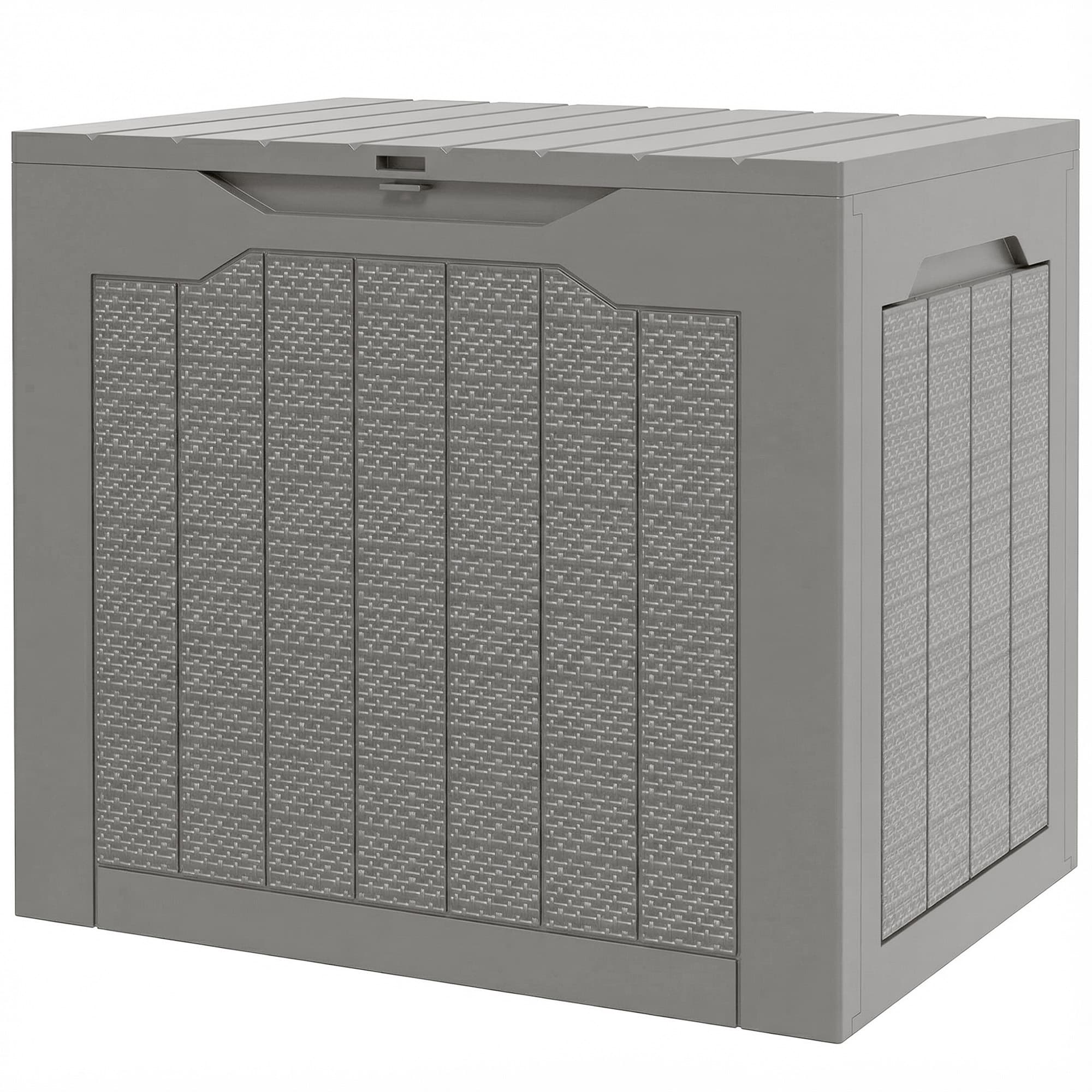 Outsunny Coffre de Jardin avec Poignées, Coffre de Rangement Étanche pour Outils, 56x41x50 cm, Kaki