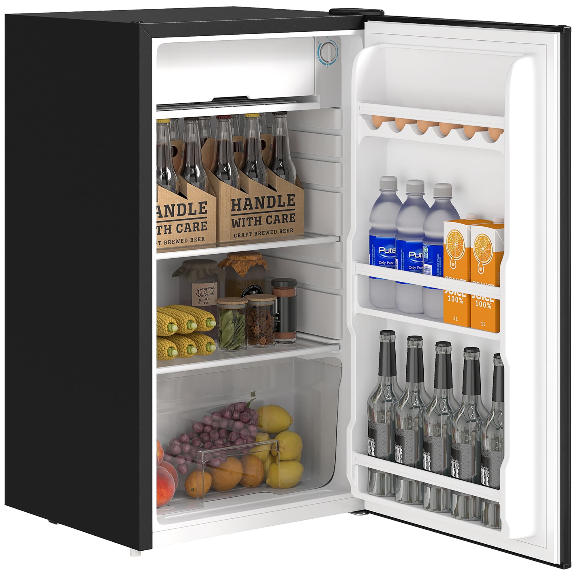 HOMCOM Réfrigérateur congélateur petit réfrigérateur 91 L étagères modulables design sous-comptoir 47,5 x 44,2 x 84 cm noir