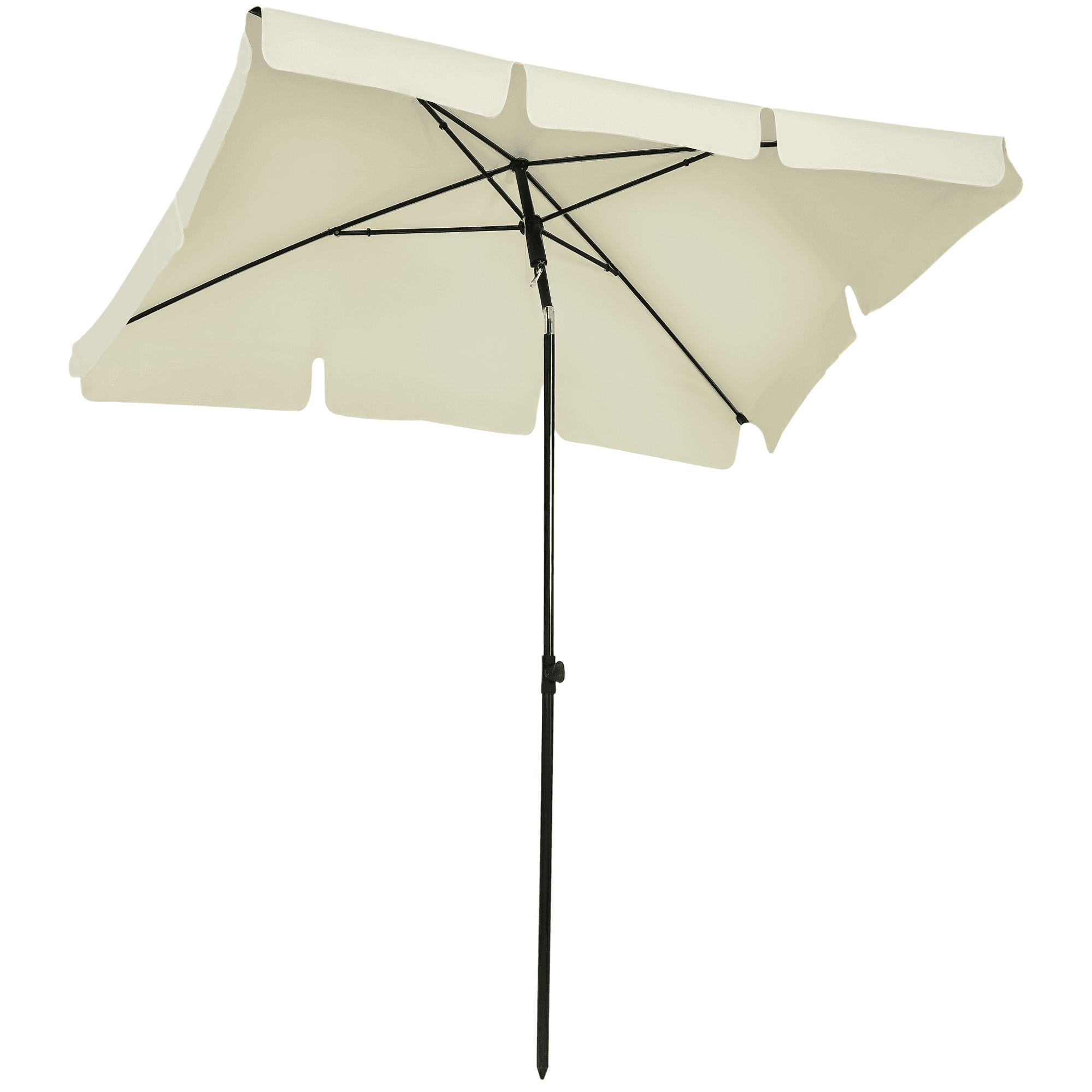 Outsunny Parasol rectangulaire inclinable alu métal polyester haute densité diamètre 2 m beige clair