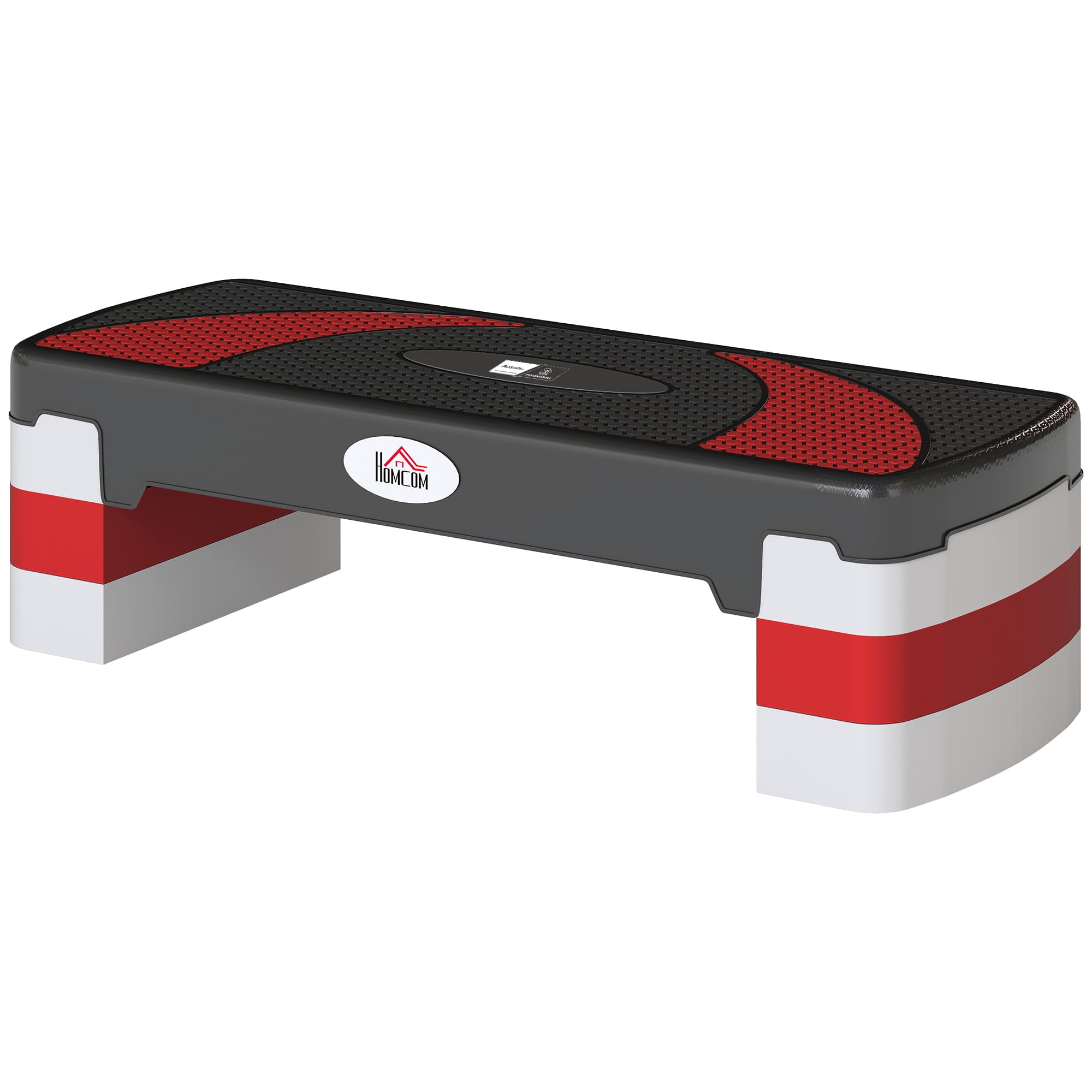 HOMCOM Stepper Fitness Aerobic hauteur reglable surface antiderapante 80 x 31 x 20 cm noir gris clair