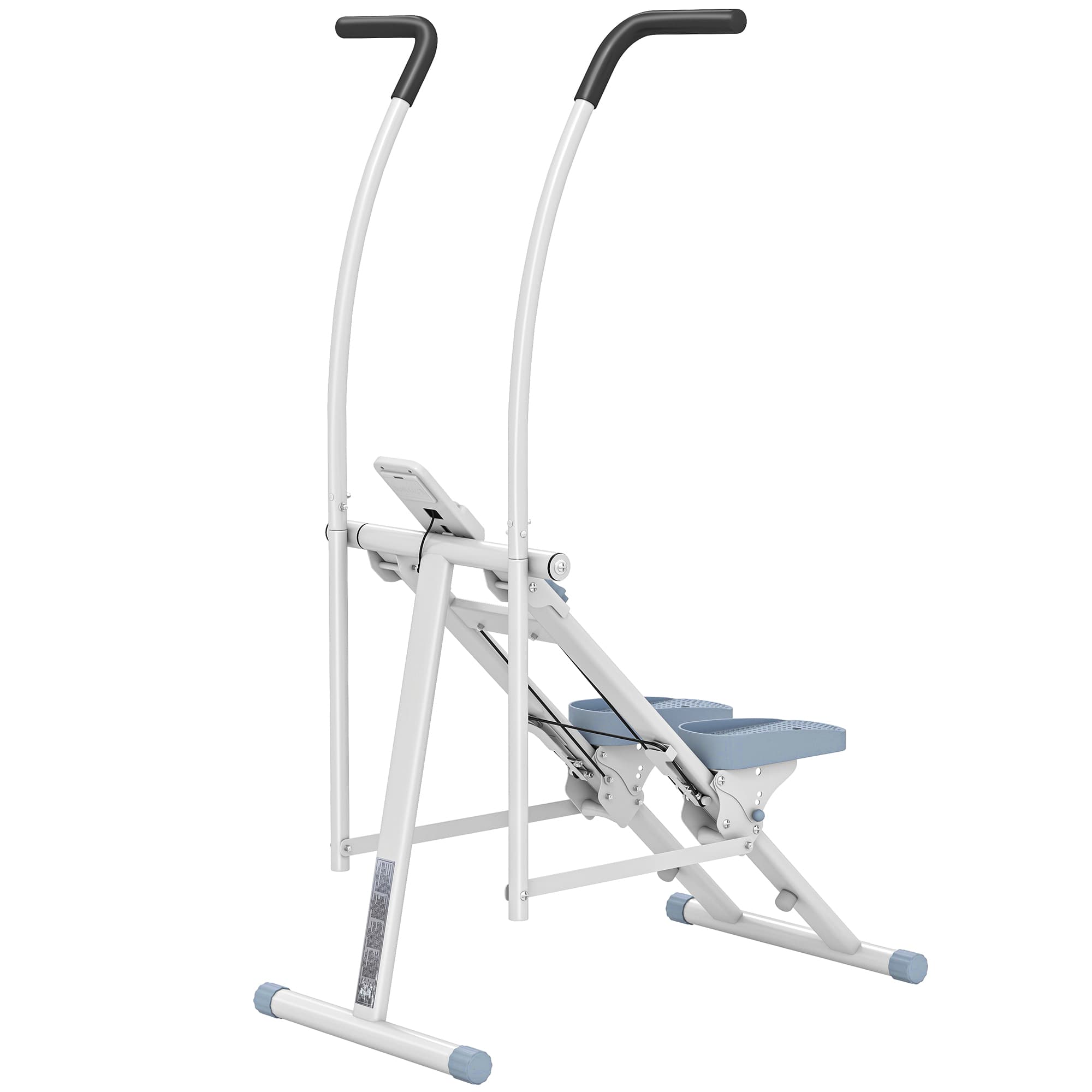 SPORTNOW Stair stepper pliable climber stairmaster pour exercice de gym à domicile pédales réglables écran LCD 85x80x142cm blanc