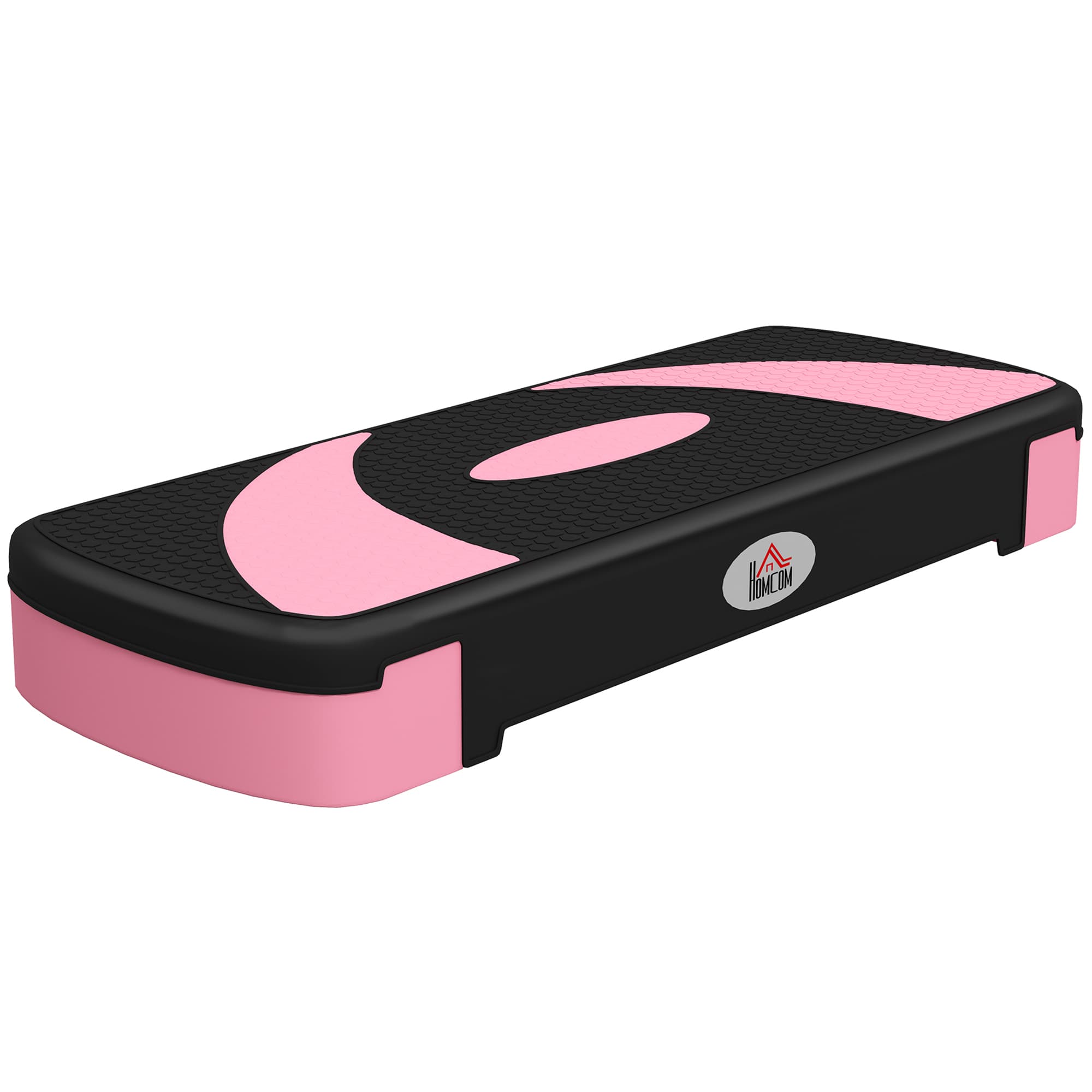 HOMCOM Stepper fitness aérobic hauteur réglable surface antidérapante 80 x 31 x 20 cm noir rose clair